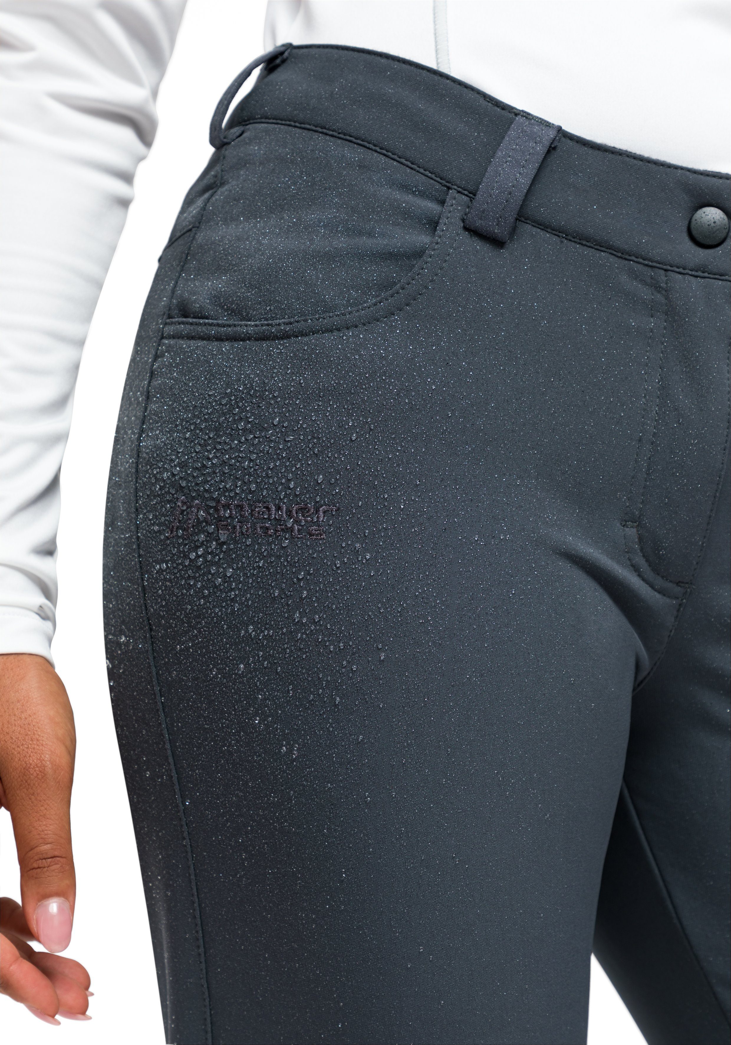 Maier Sports Functionele broek Charlotte Dames outdoorbroek, elastische broek met fleece binnenzijde, regular fit