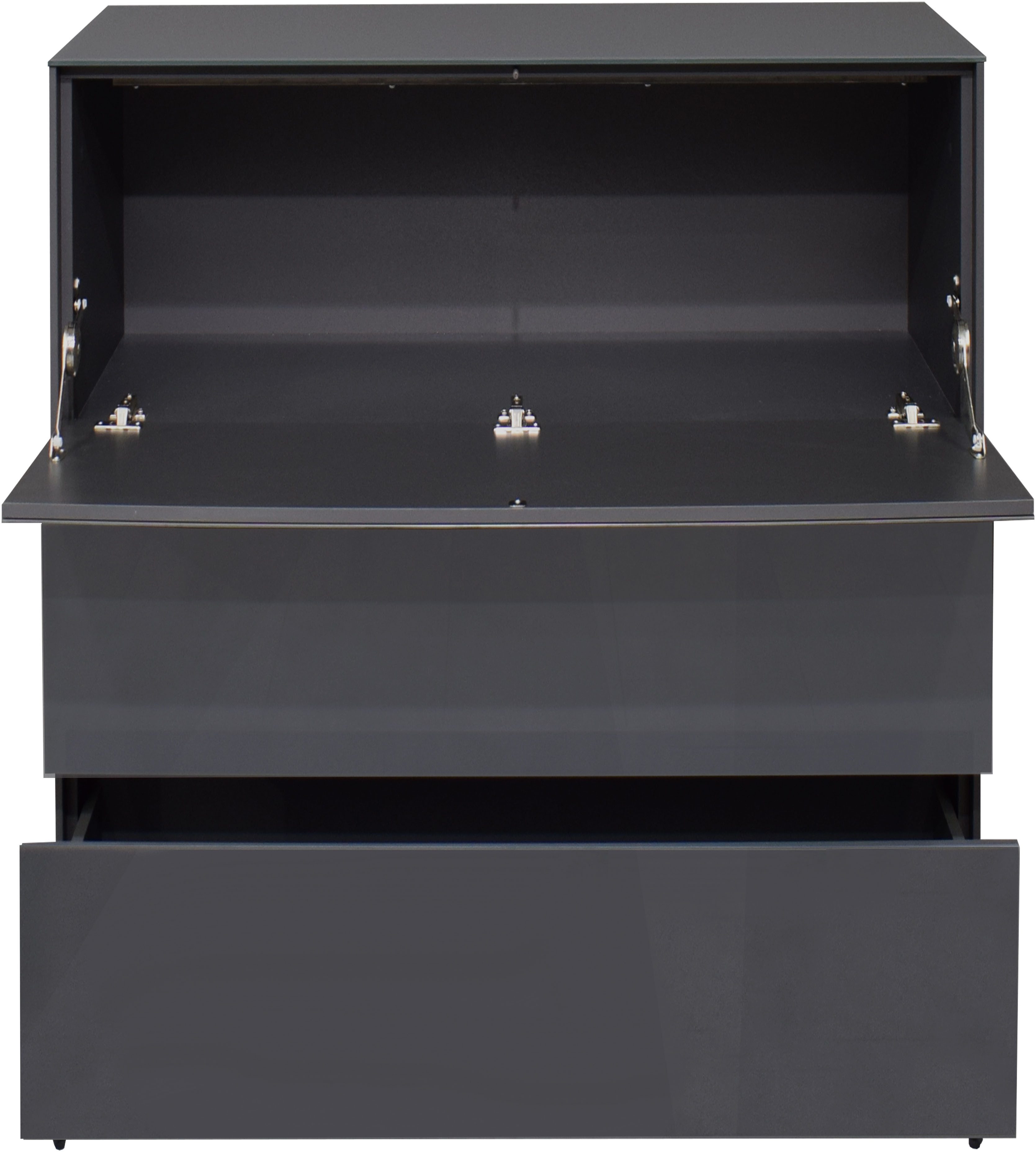 Mäusbacher Kast Imola BESTSELLER! Mäusbacher commode met glasfront en glazen bovenblad