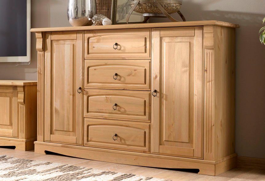 Home affaire Dressoir ANNA Commode van massief dennenhout, FSC®, breedte 140 cm