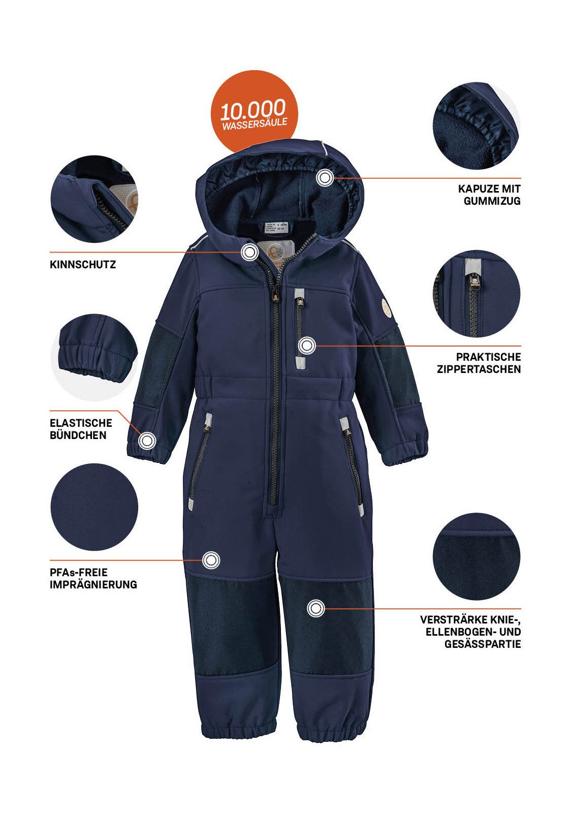 first instinct by killtec Jumpsuit FIOW 35 MNS ONPC Softshellpak met fleece binnenin, waterafstotend, winddicht