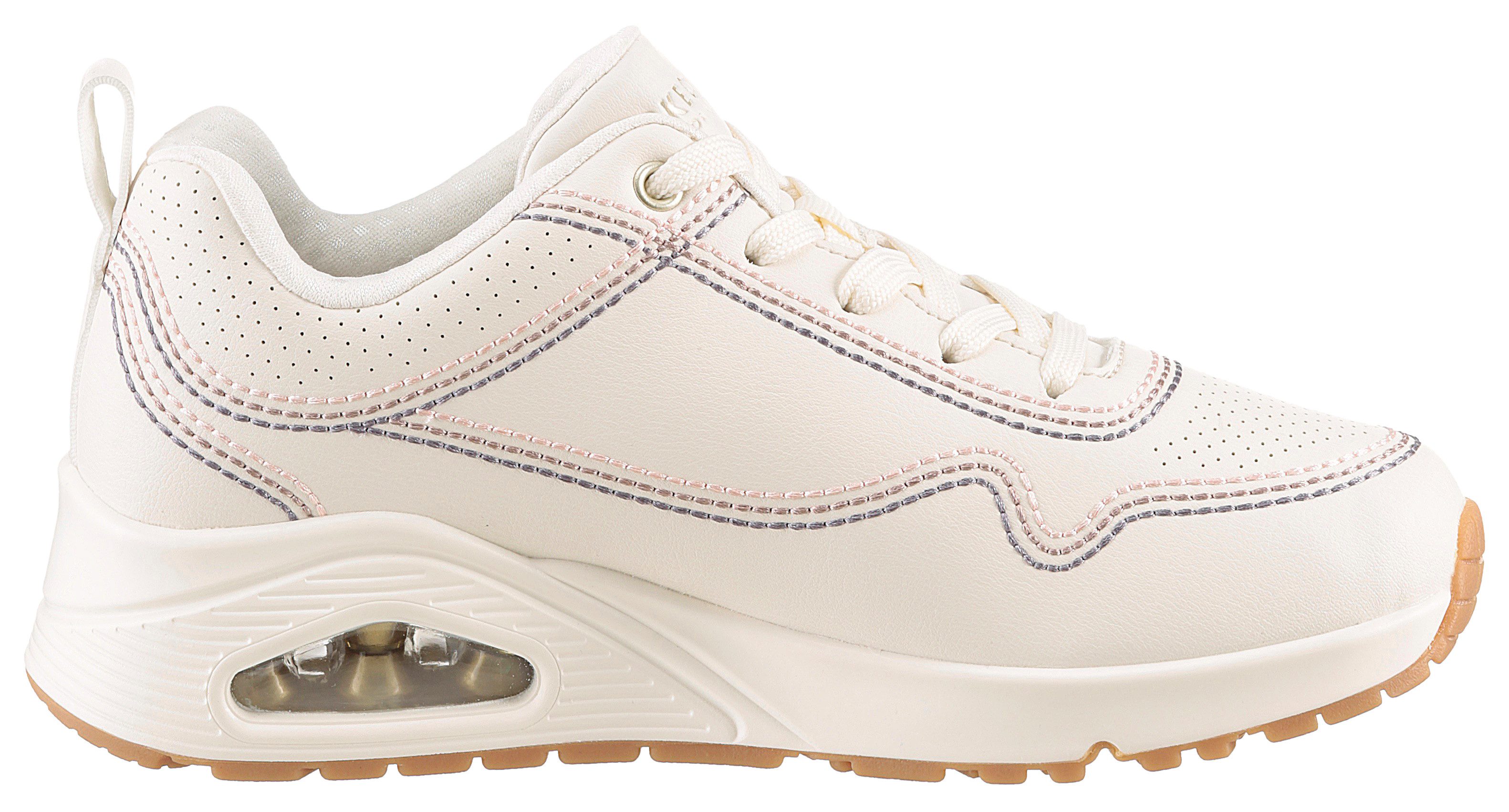 Skechers Sneakers UNO-LUXURIOUS STITCHES , wedge sneaker, plateau sneaker met skech-air functie