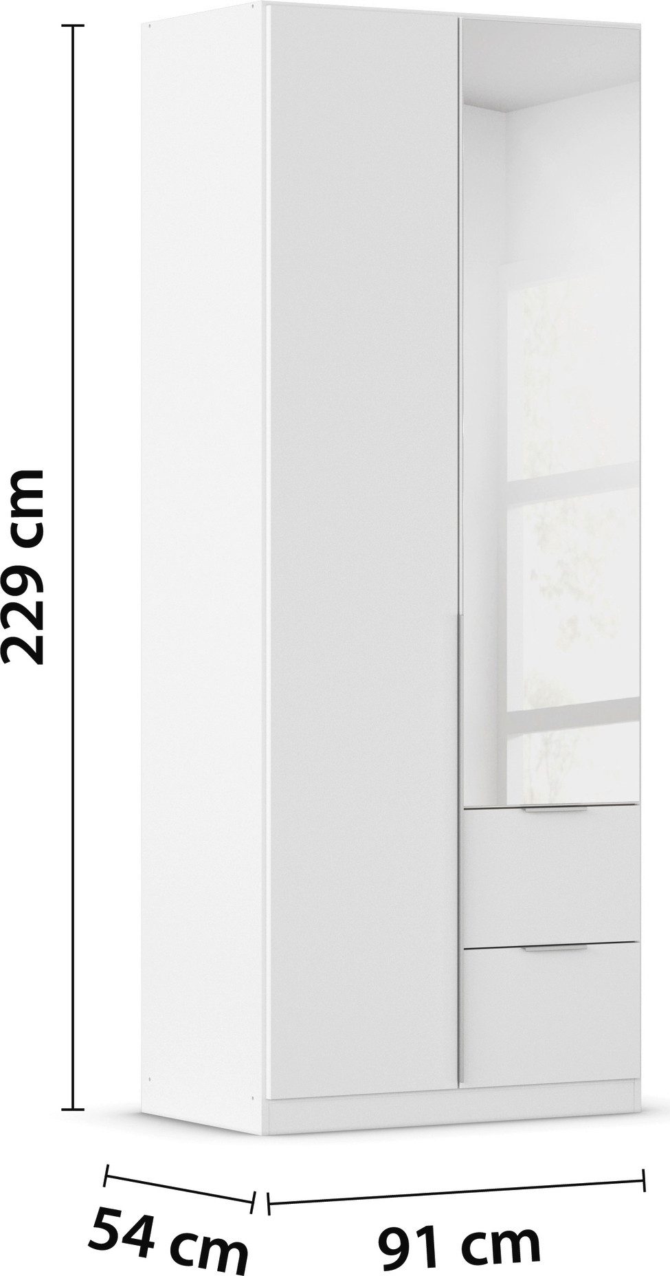 rauch Draaideurkast Kledingkast kast garderobe AGORDO met decor- of hoogglansfront