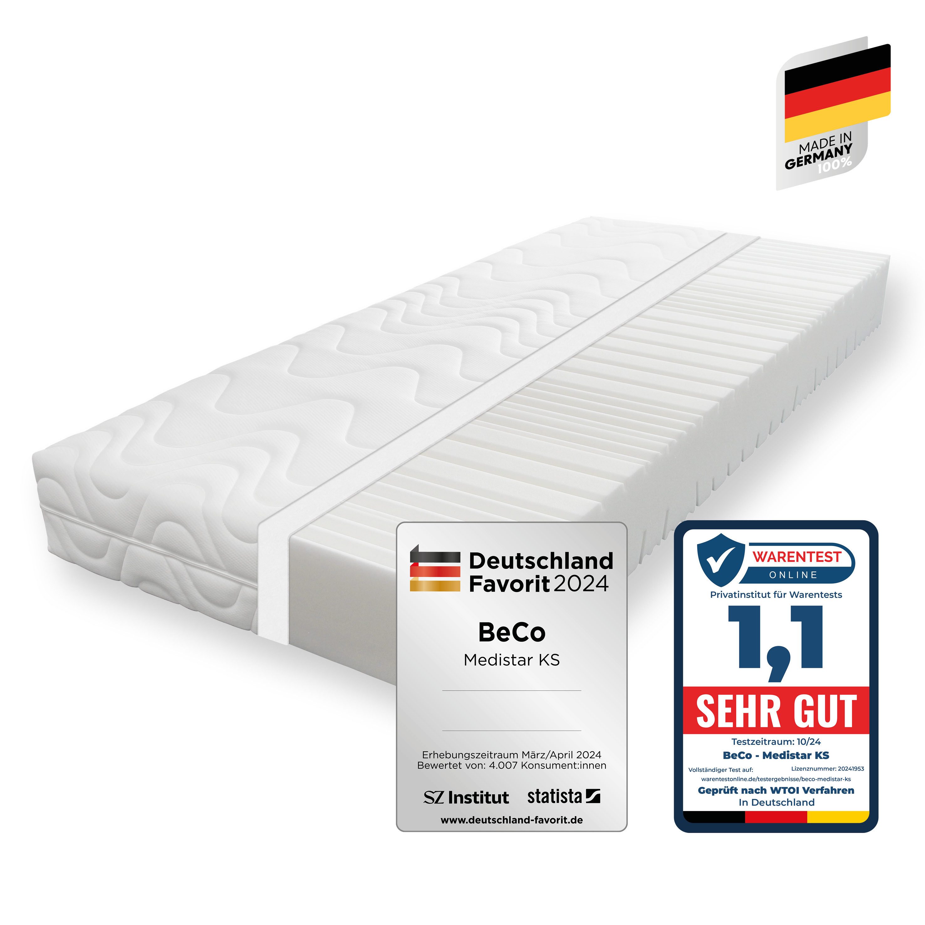 Beco Comfortschuimmatras Medistar KS, Matratze Kaltschaum-Feeling 90x200 cm, 140x200 cm hoogte 21 cm