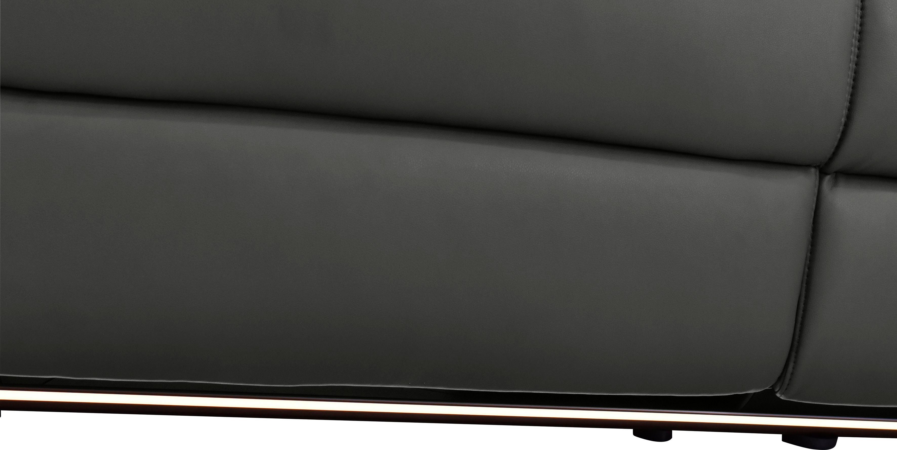 Places of Style Hoekbank Pareli, L-model, 259 cm, met récamier, echt leer, imitatieleer, weefstof