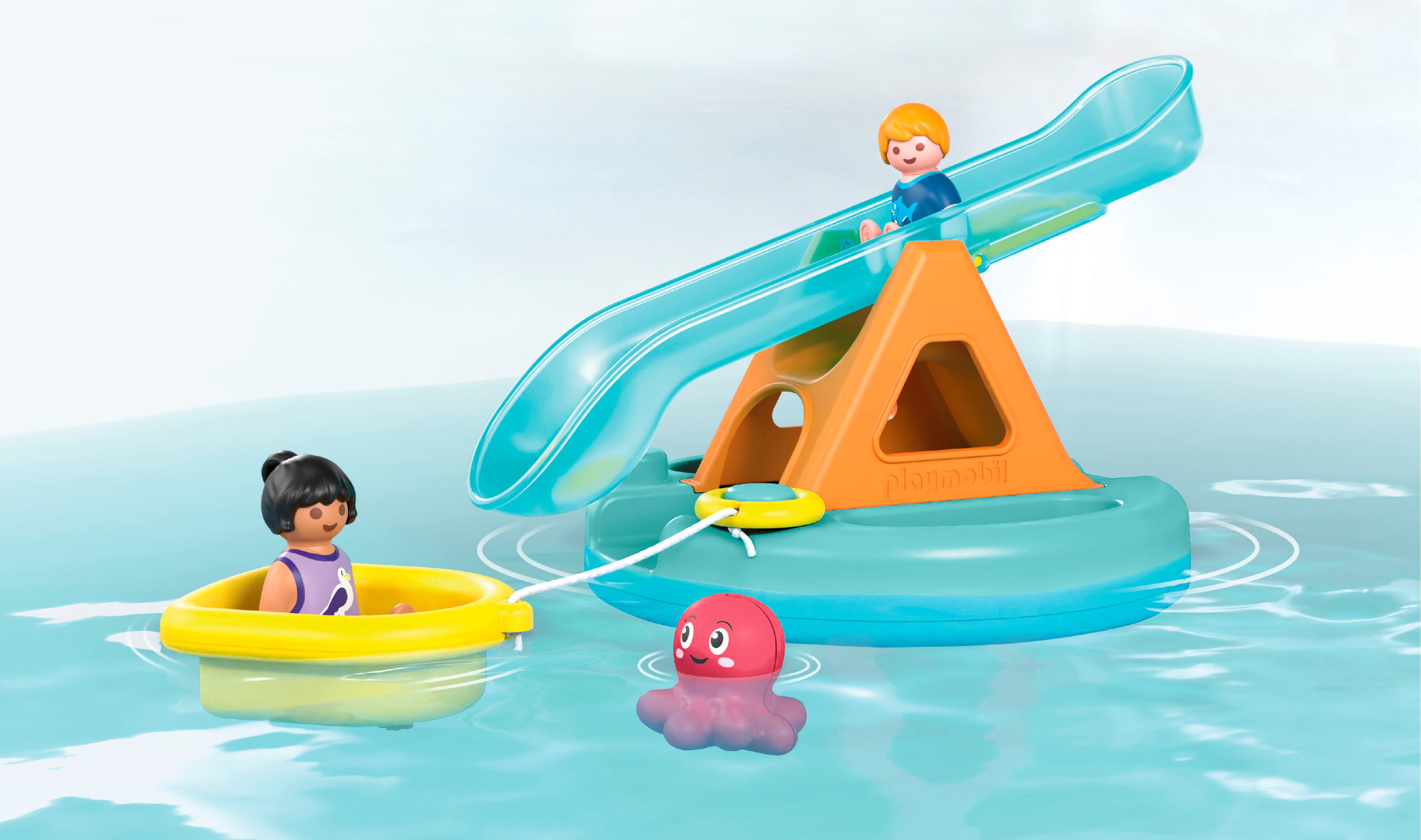 Playmobil® Constructie-speelset Zweminsel met Waterglijbaan (71687), JUNIOR (8-delig)