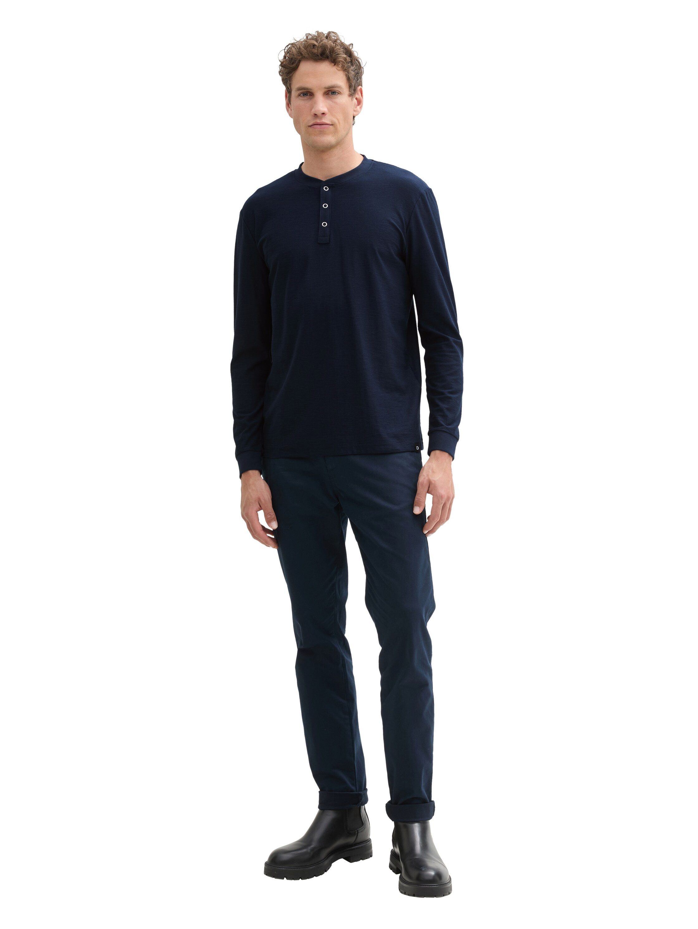 Tom Tailor Denim Henleyshirt met structuur