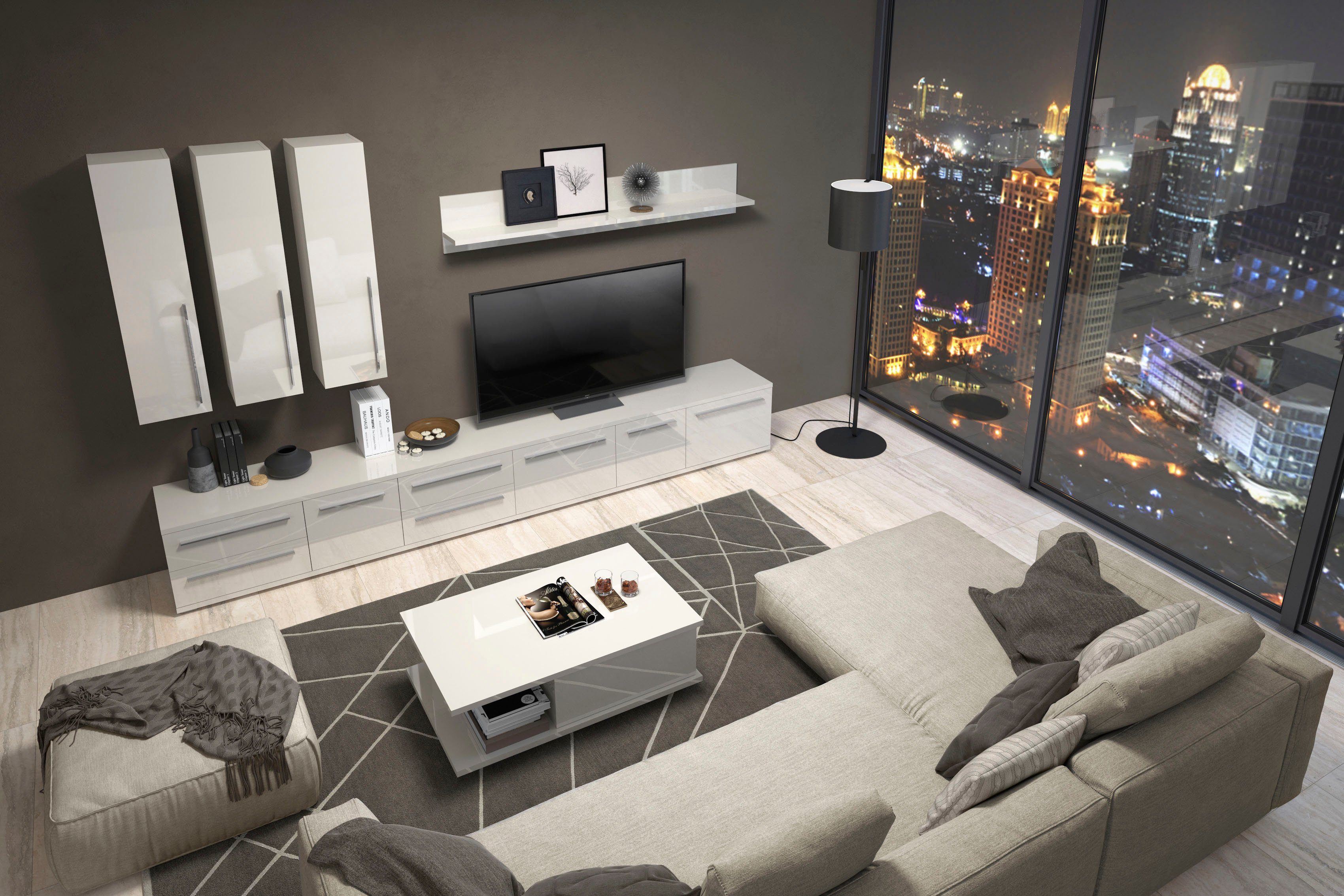 Places of Style Salontafel Piano UV gelakt, woonkamer tafel met lade inclusief soft-closefunctie