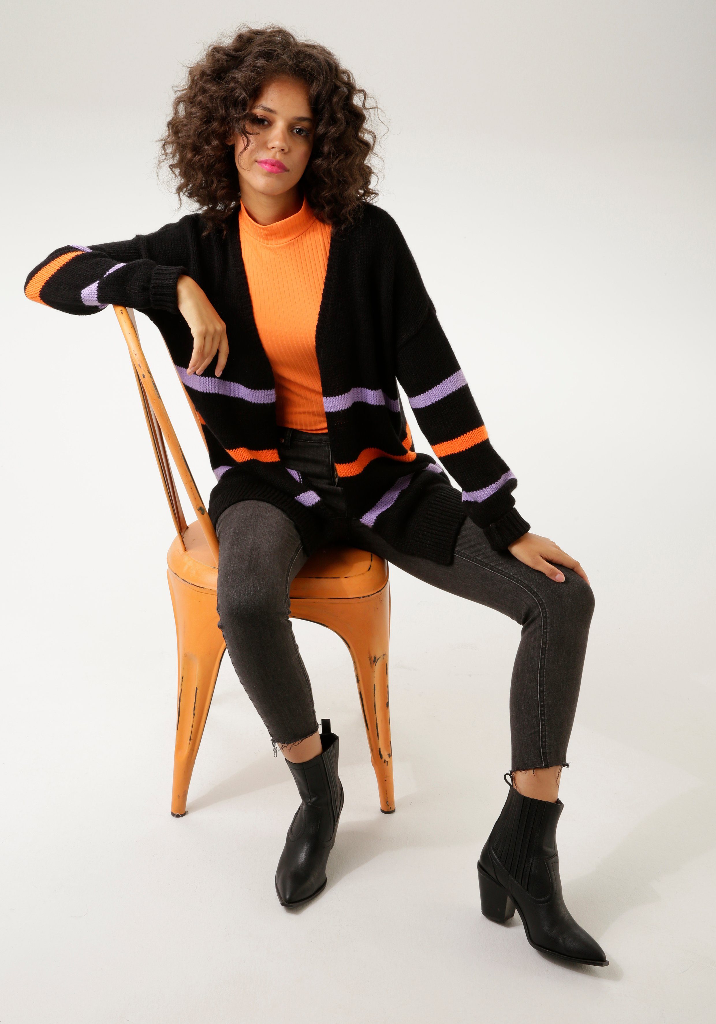 Aniston CASUAL Vest met vrolijke kleurrijke strepen nieuwe collectie
