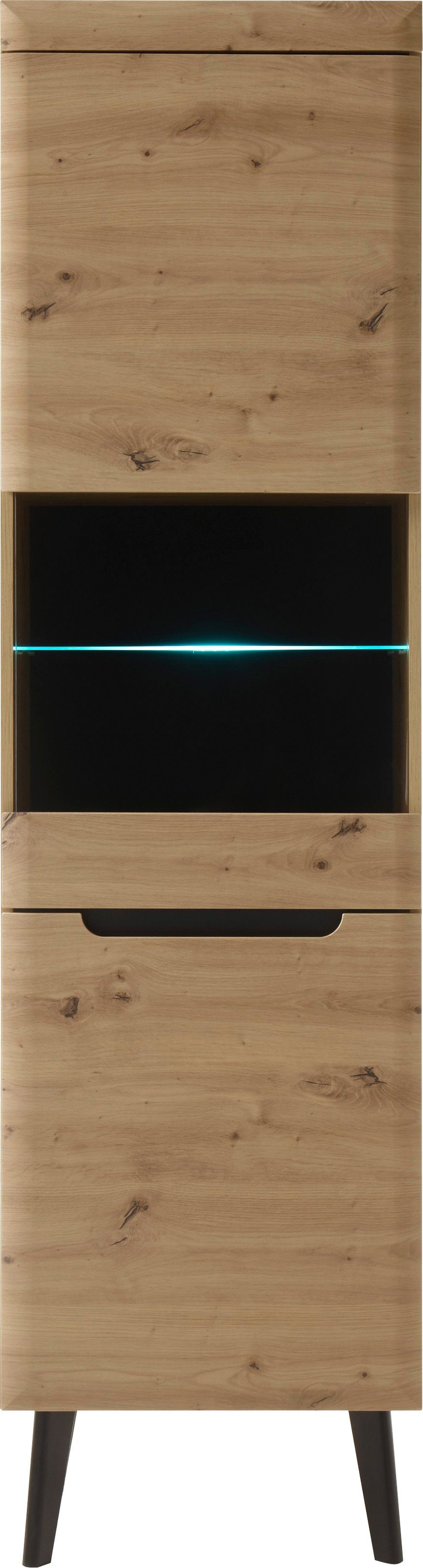 INOSIGN Vitrinekast Torge, hoge kast, glazen vitrine, staande vitrine, vitrinekast in drie verschillende kleuren beschikbaar, glazen deur & -bodem, 53 cm breed (1 stuk)