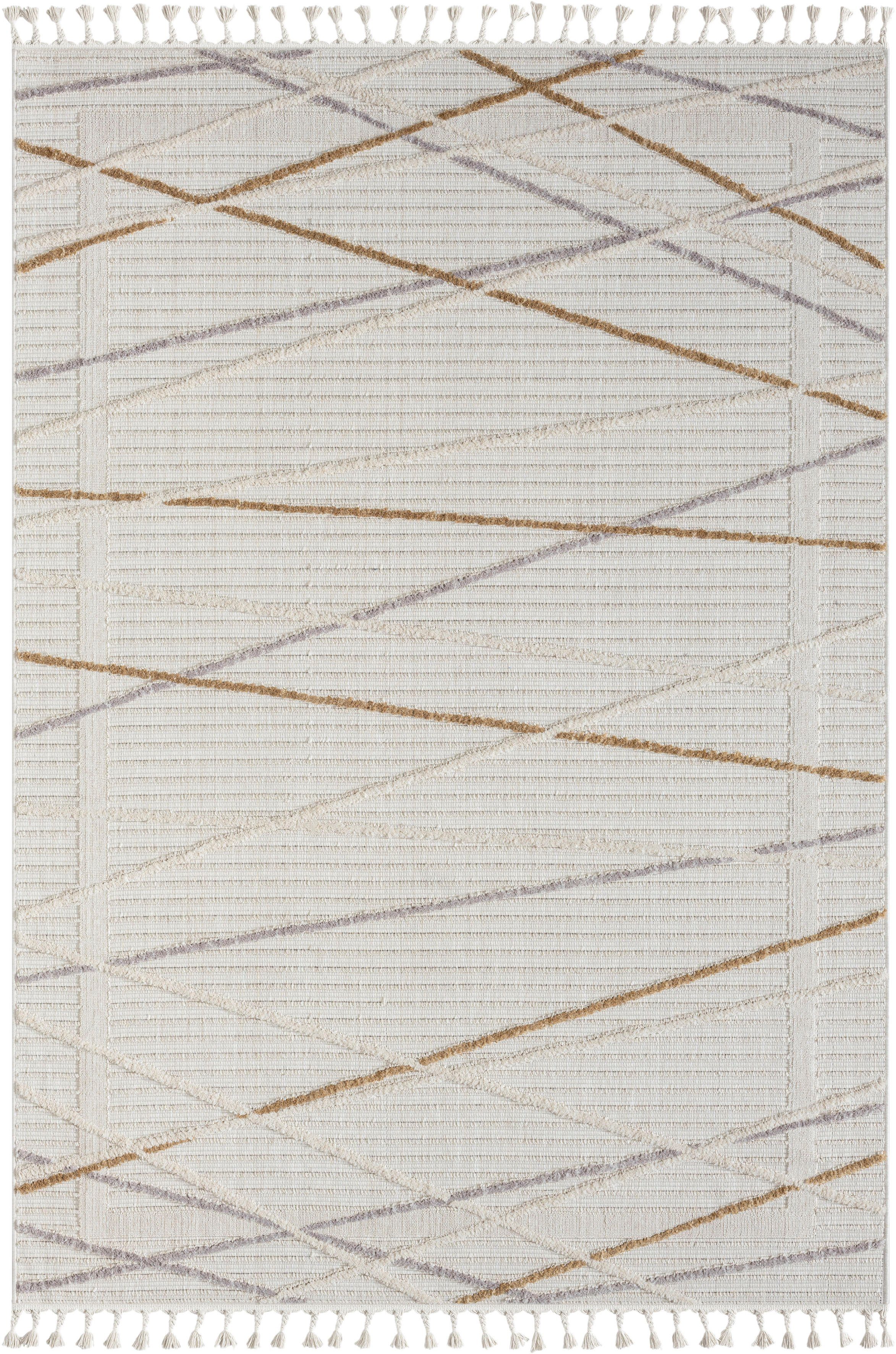 Myflair Möbel & Accessoires Vloerkleed Luana 1, MAGAZIJNOPRUIMING! Kortpolig, sisal-look, hoog-laag effect, met franjes, bijzonder zacht