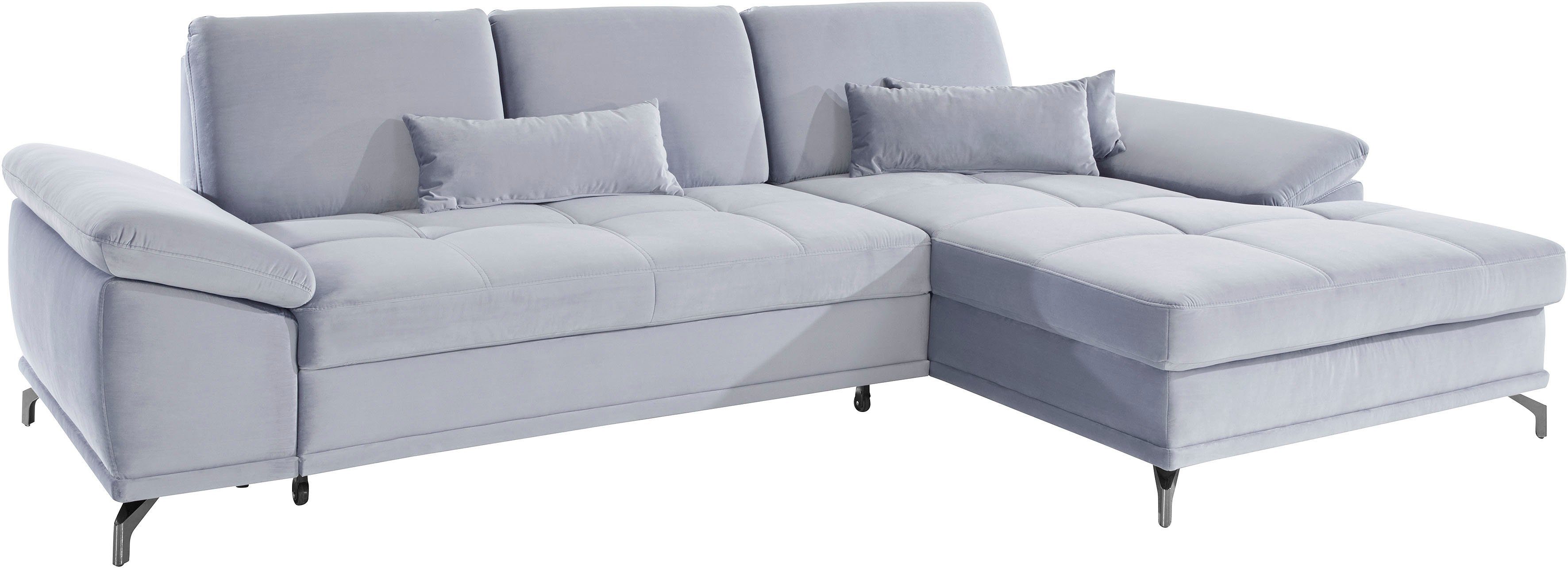 Places of Style Hoekbank Costello L-vorm, met zitdiepteverstelling, armleuningverstelling en