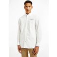 tommy hilfiger overhemd met lange mouwen oxford logo rf shirt wit