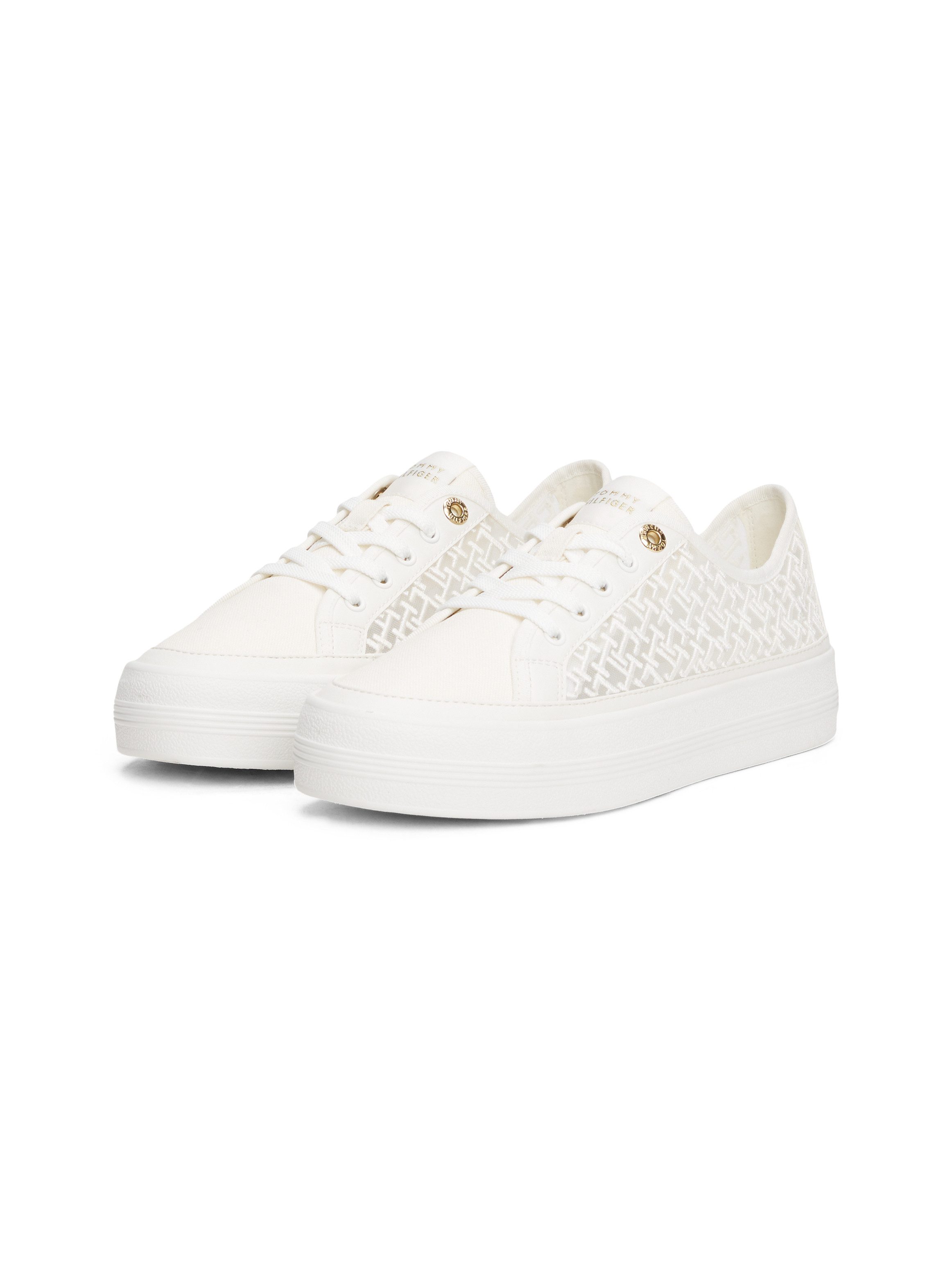 Tommy Hilfiger Plateausneakers VULC EMBROIDERED SNEAKER dames lage sneakers maat 40 beige