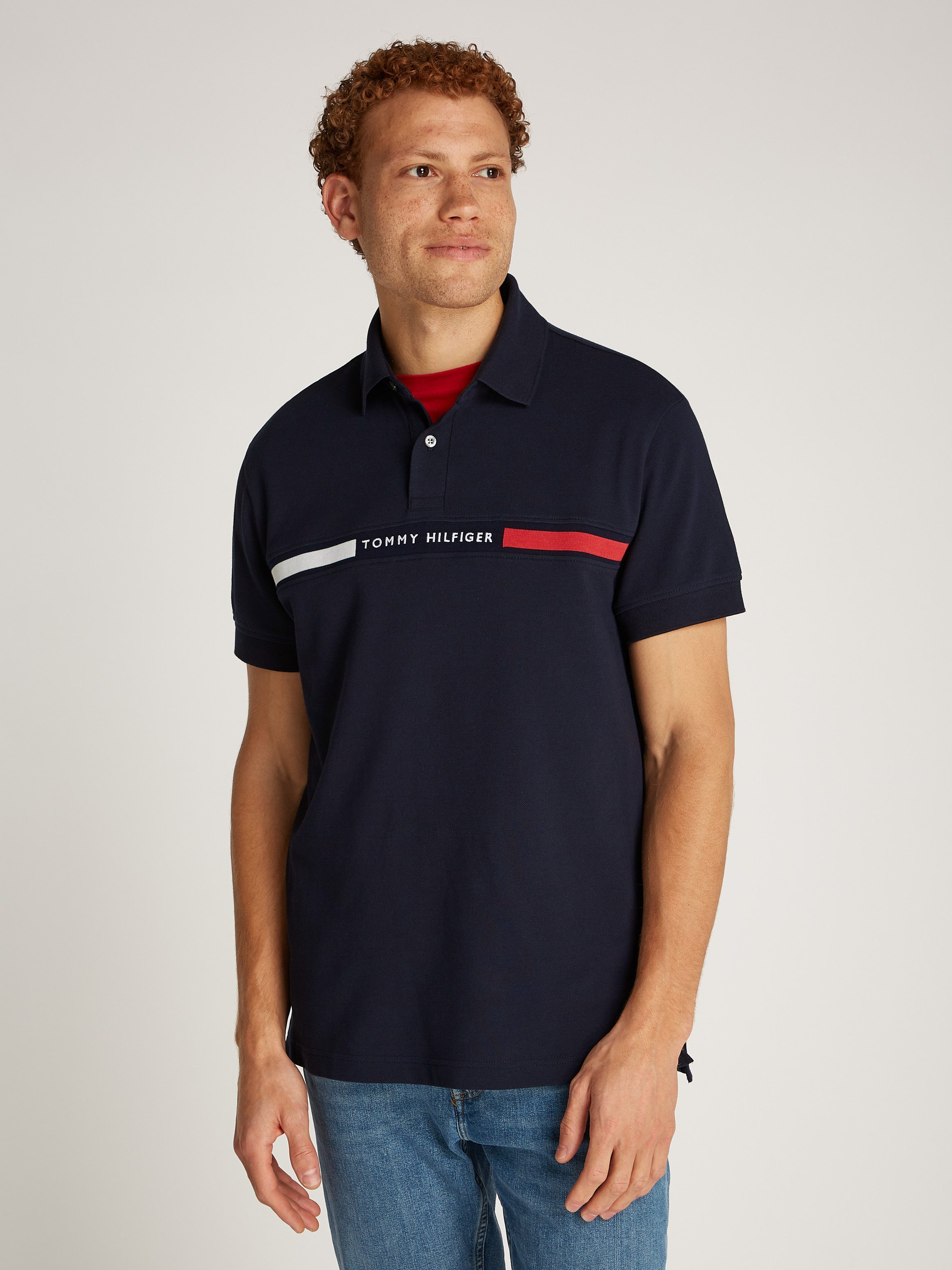 Tommy Hilfiger Poloshirt HILFIGER CHEST INSERT REG POLO heren poloshirts maat XL blauw