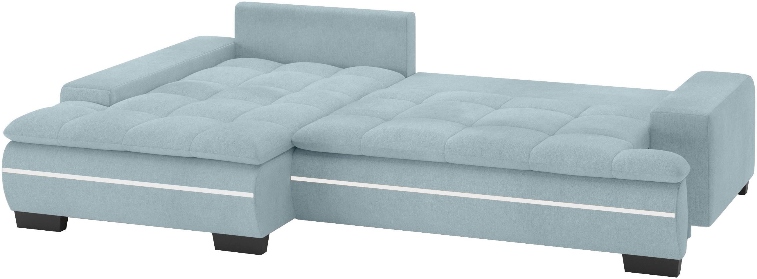 Mr. Couch Hoekbank Haiti II, L-vorm RGB-LED verlichting, koudschuim, optioneel met bed, bedlade