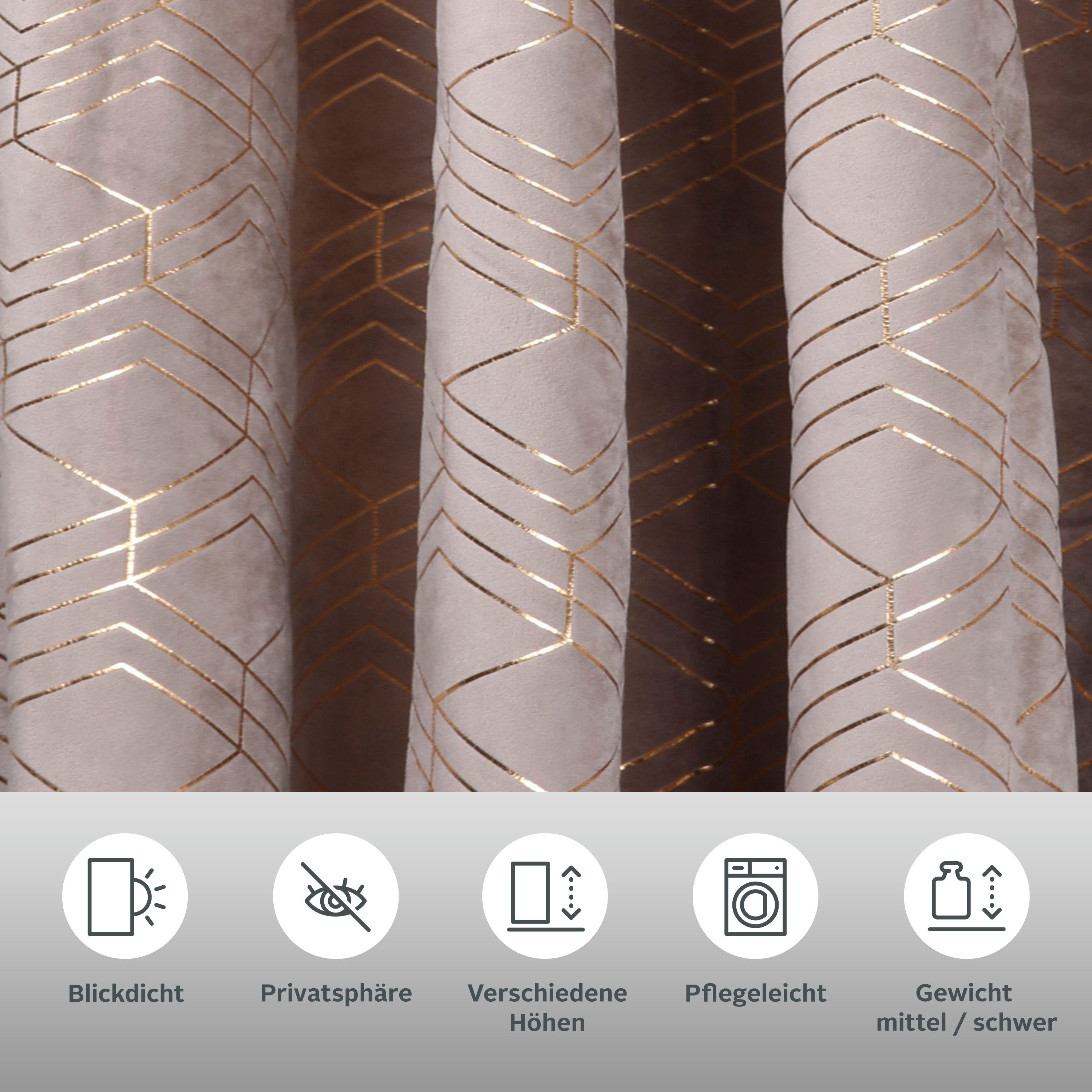 my home Gordijn Velvet Foil (2 stuks)