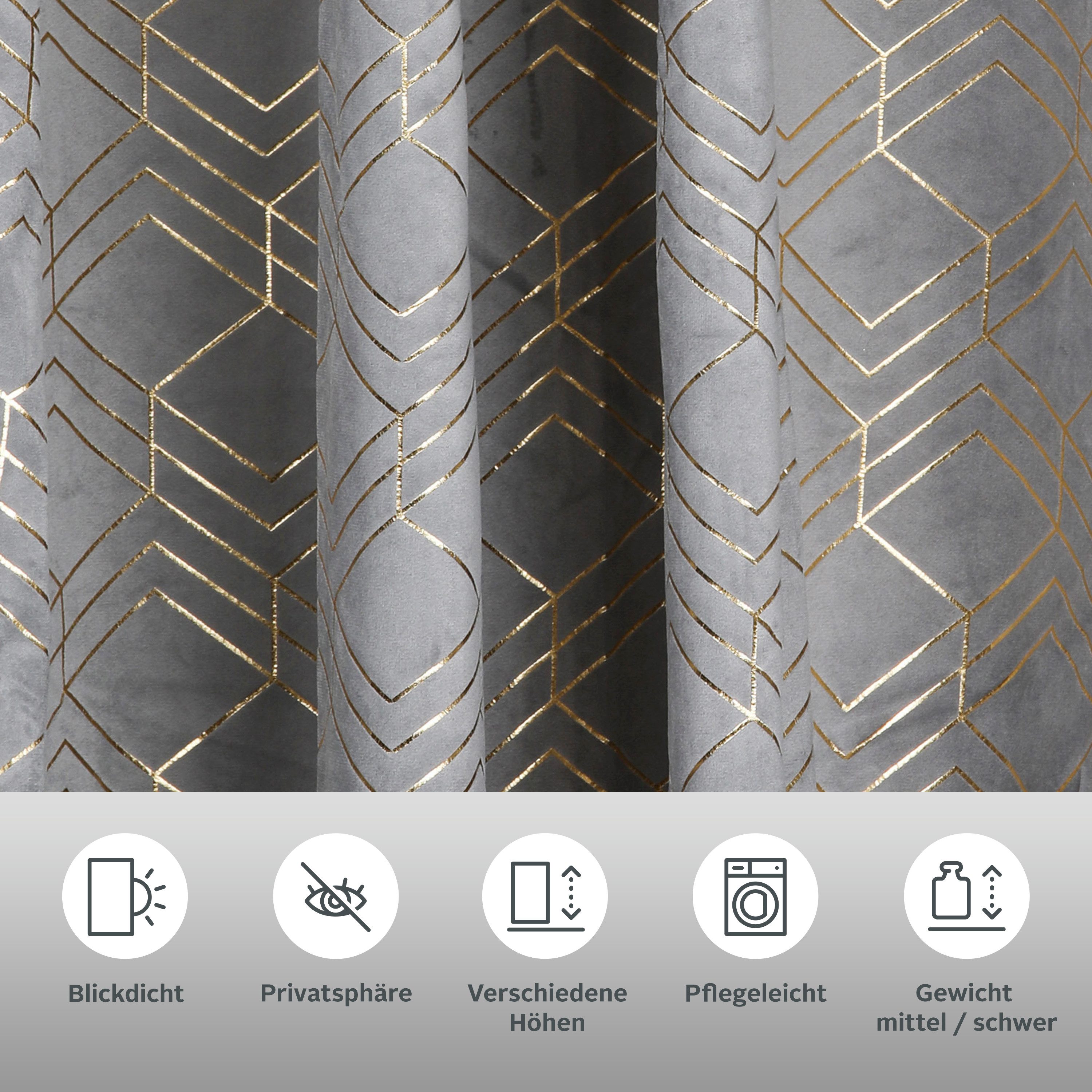 my home Gordijn Velvet Foil (2 stuks)