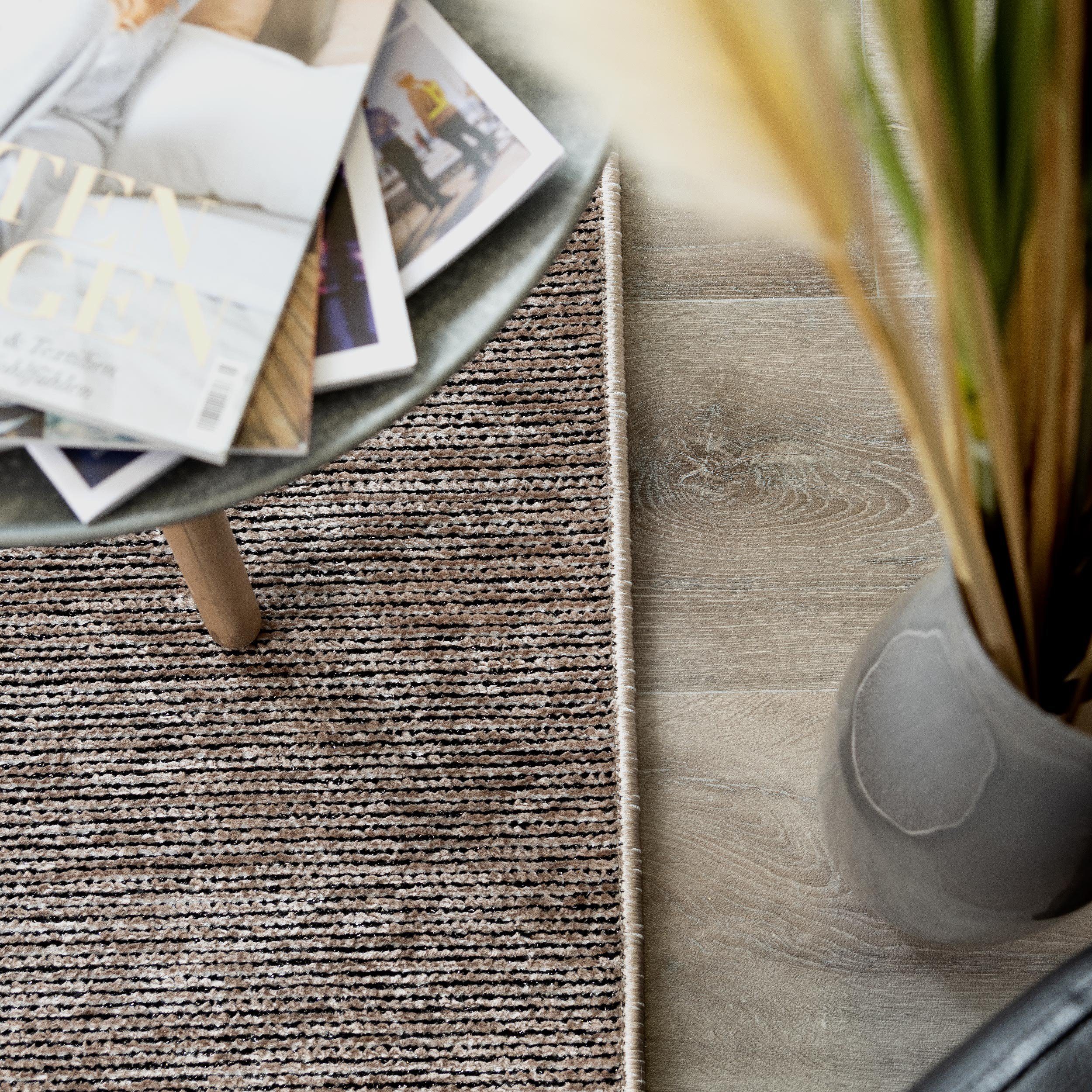 Sehrazat Vloerkleed Stela wasbaar, vlakweefsel, met franjes en chenille