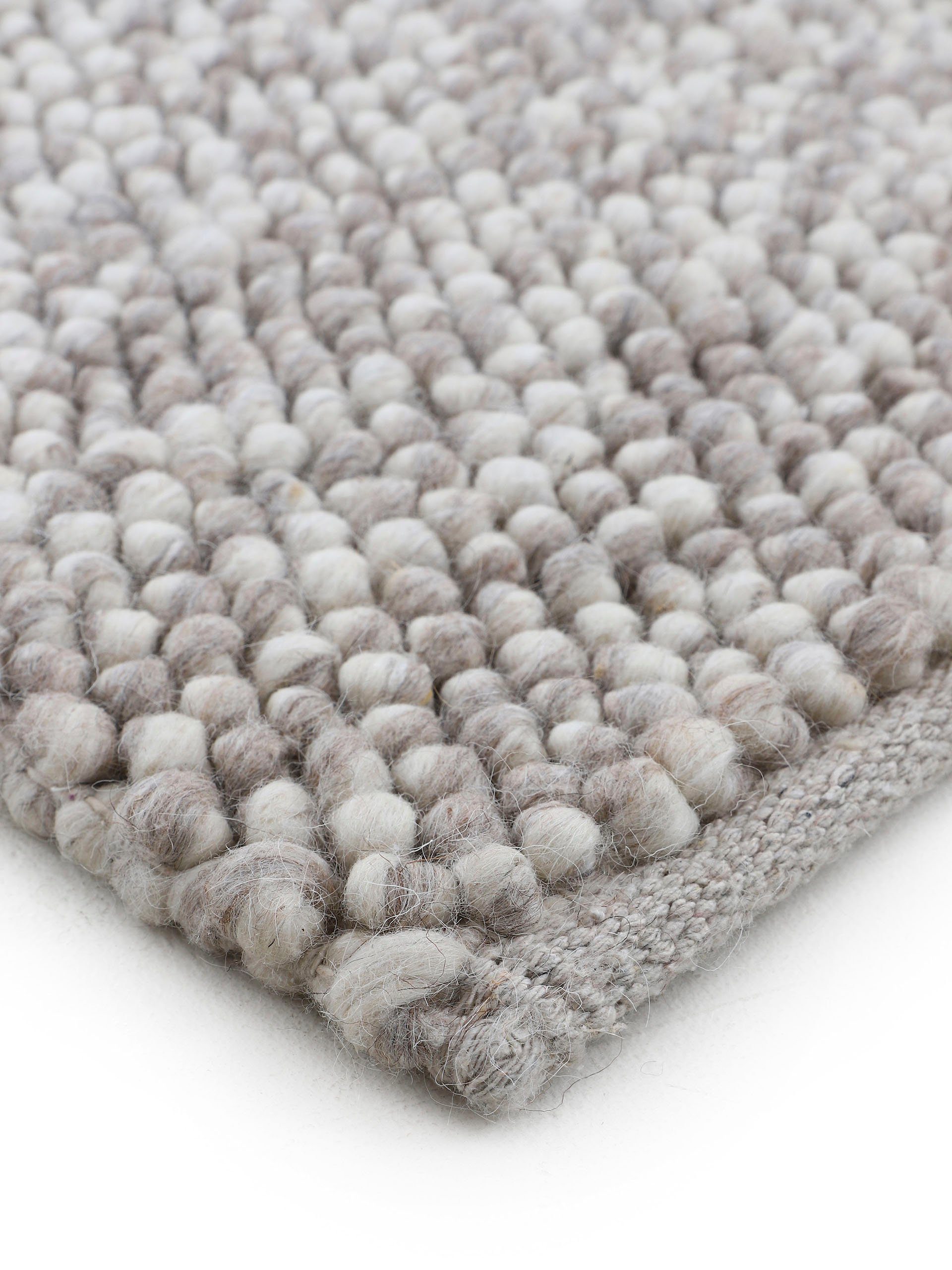carpetfine Vloerkleed Calo Handgeweven tapijt, uni-kleuren, gemeleerd, handgeweven, 70% wol