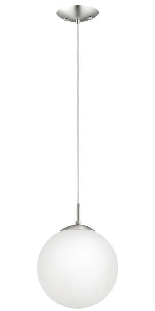 EGLO Hanglamp RONDO hanglamp, metaal in zilver, glas in opaal mat wit, E27