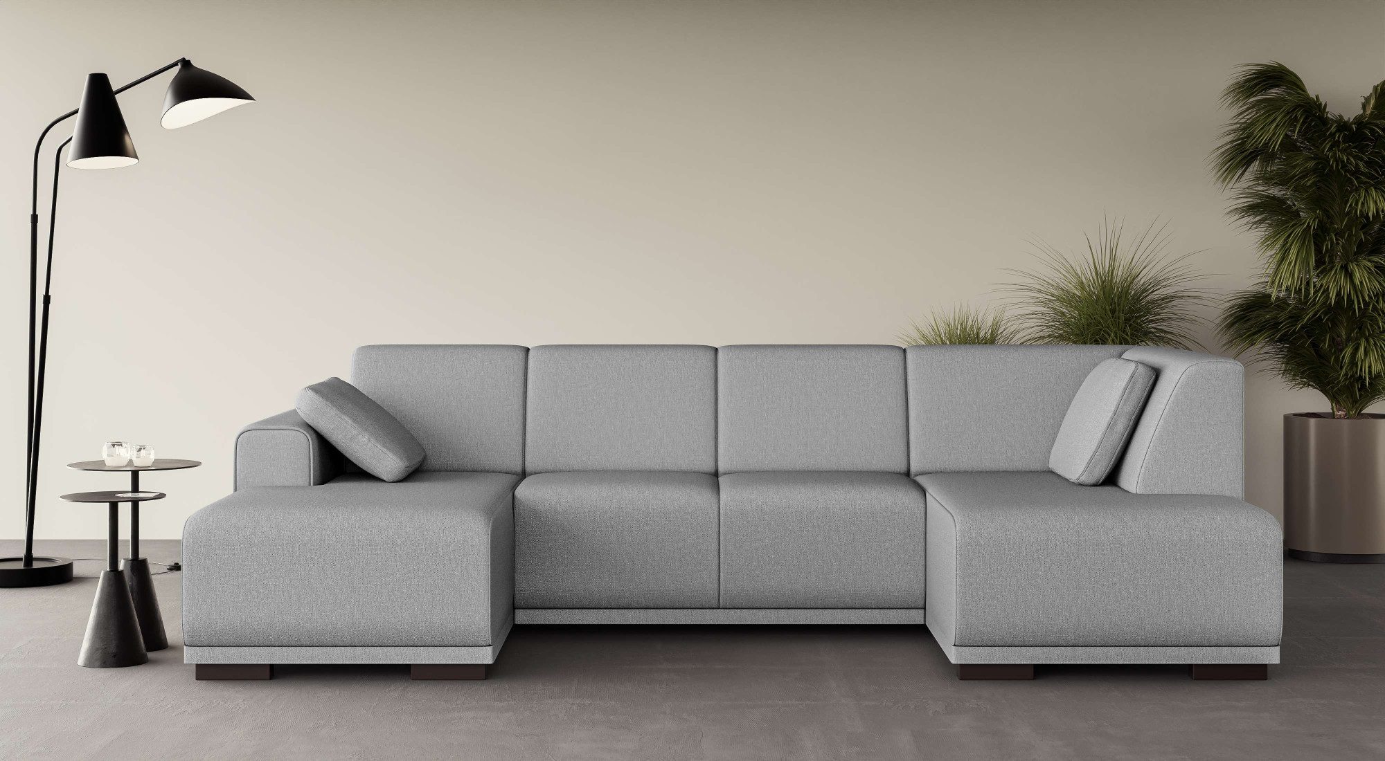 Home affaire Zithoek BORNHOLM U-vorm met chaise longue rechts/links, B/D/H: 300/162/85 cm U-vorm met golvende ondervering, chaise longue rechts of links bestelbaar