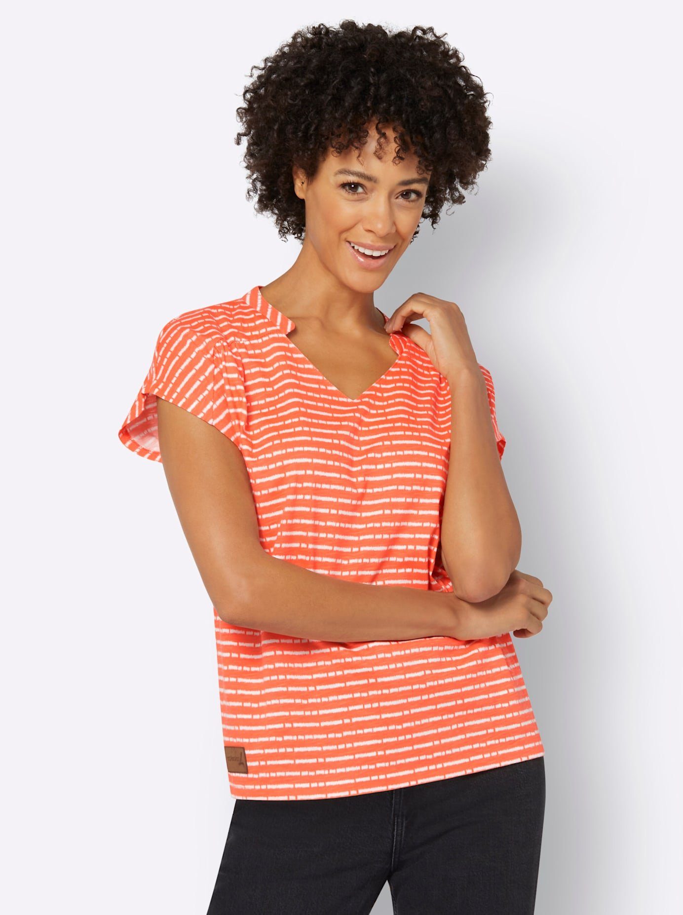 Casual Looks Shirt met V-hals Shirt (1-delig)