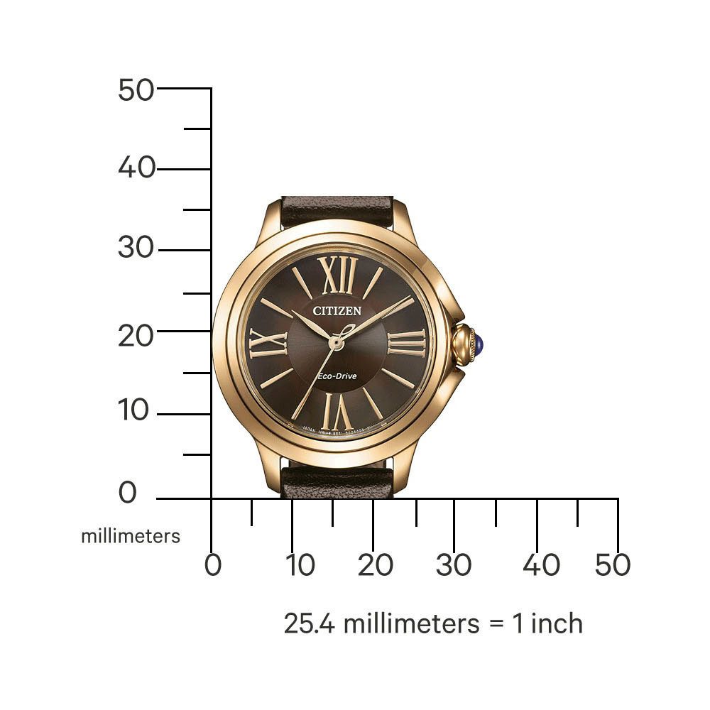 Citizen Solarhorloge Citizen L Armbandhorloge, dameshorloge, leren armband, analoog, batterij-indicator