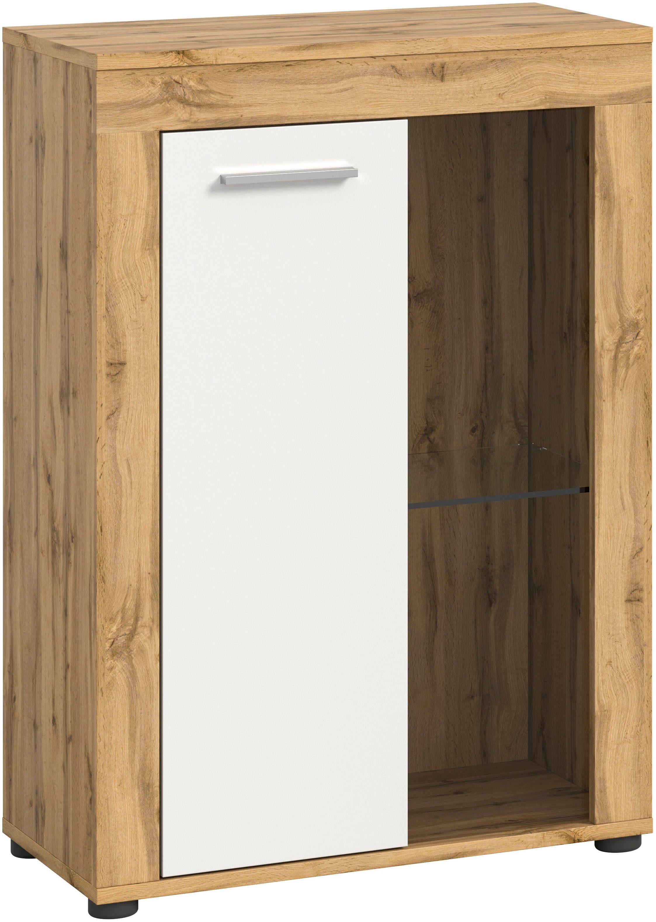 INOSIGN Vitrinekast Aosta, breedte 60 cm, staand of hangend, in verschillende kleuren Deurafdichting verwisselbaar, 1 glazen inlegvloer, hangvitrine, staande vitrine
