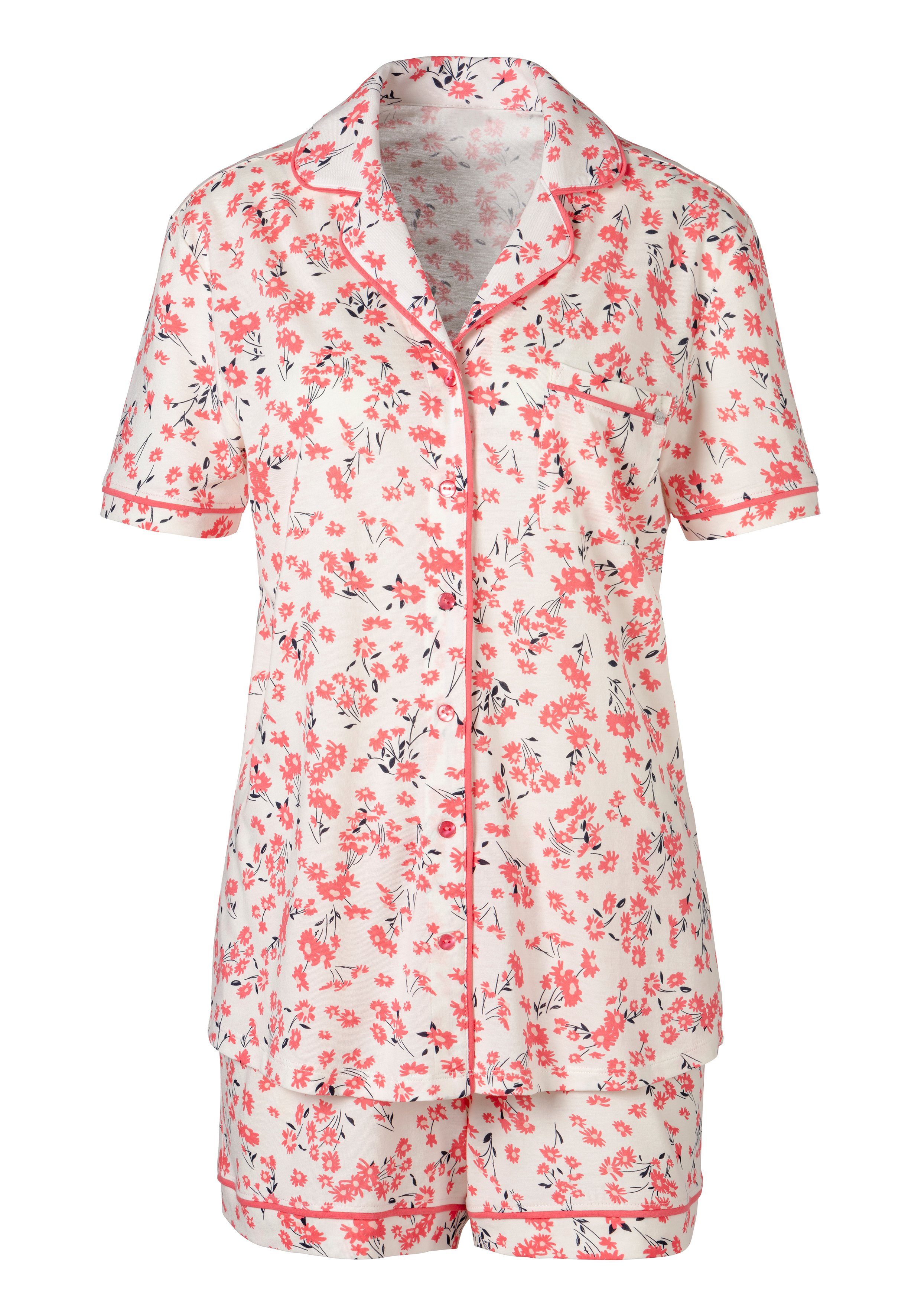s.Oliver RED LABEL Beachwear Shortama met knoopsluiting en borstzak (2-delig)