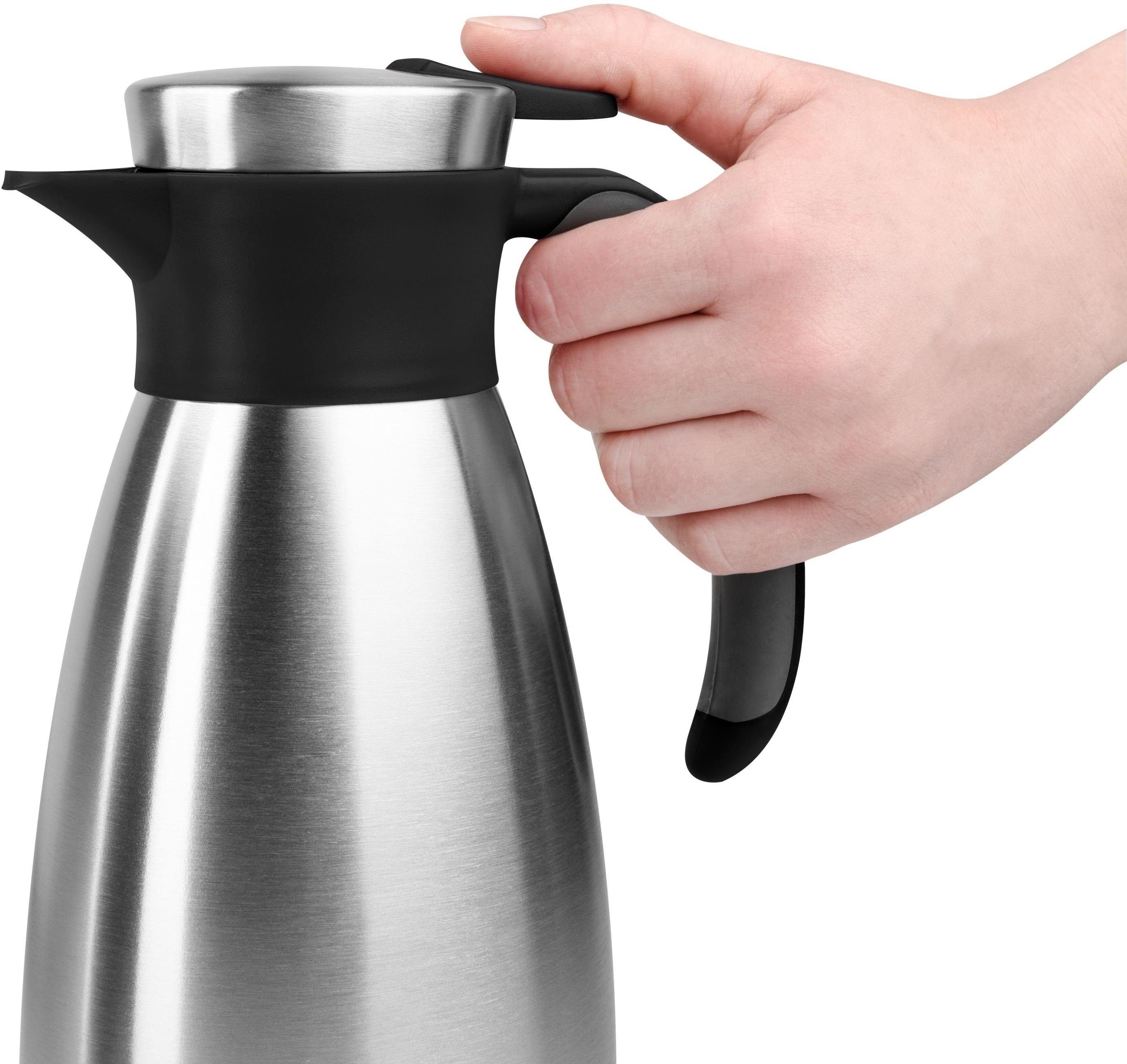 Emsa Thermoskan Soft grip Zacht grip handvat, 100% dicht, lekvrij, ruimtebesparend, roestvrij staal