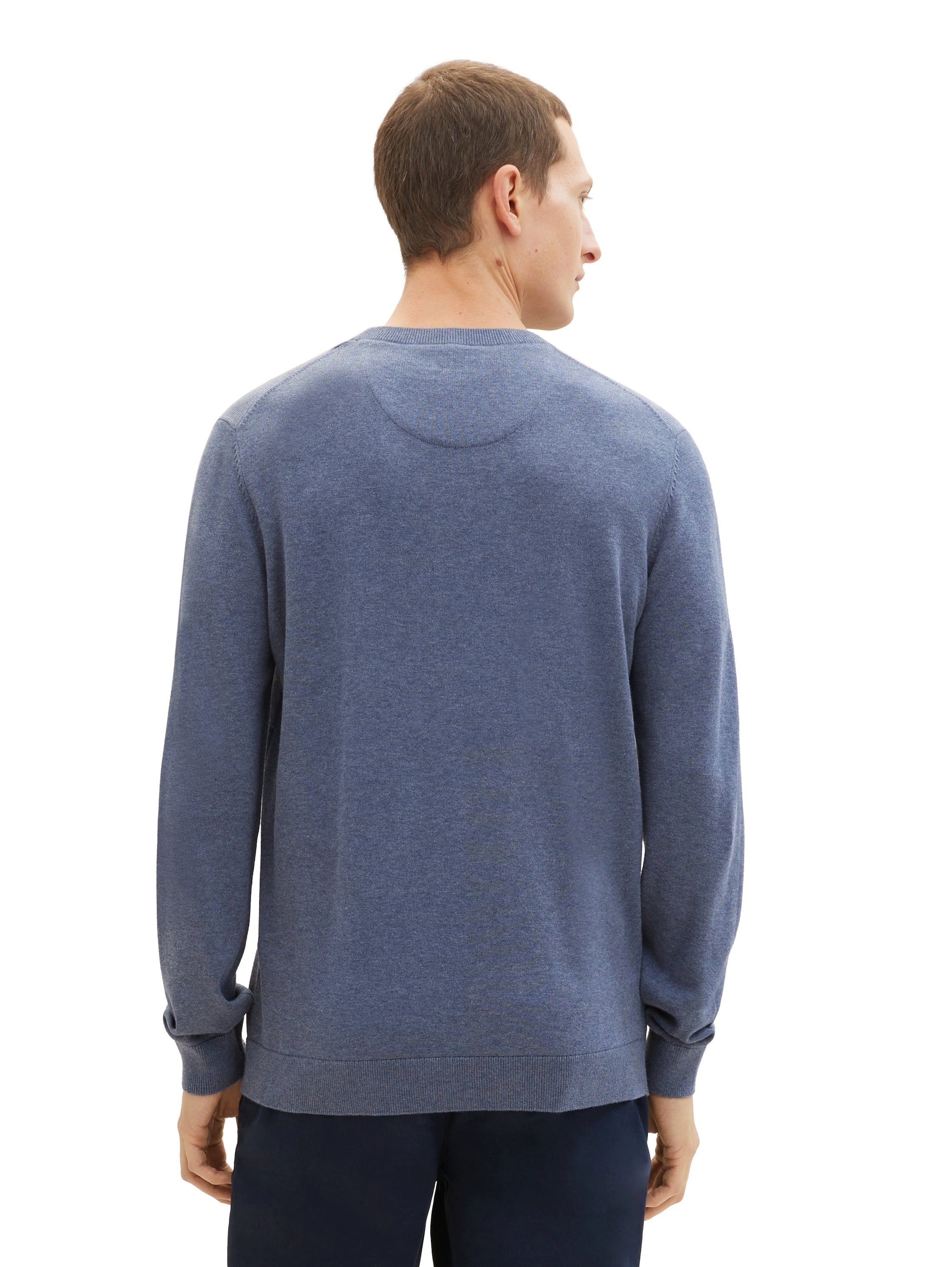 Tom Tailor Trui met ronde hals met geborduurd logo