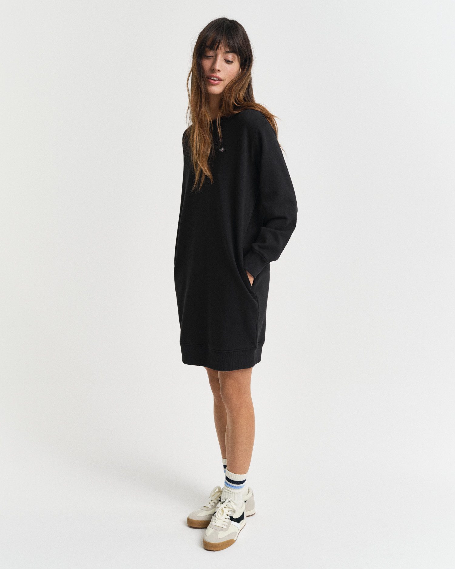 Gant Sweatjurk SHIELD C-NECK SWEAT DRESS Shield sweatjurk met ronde hals