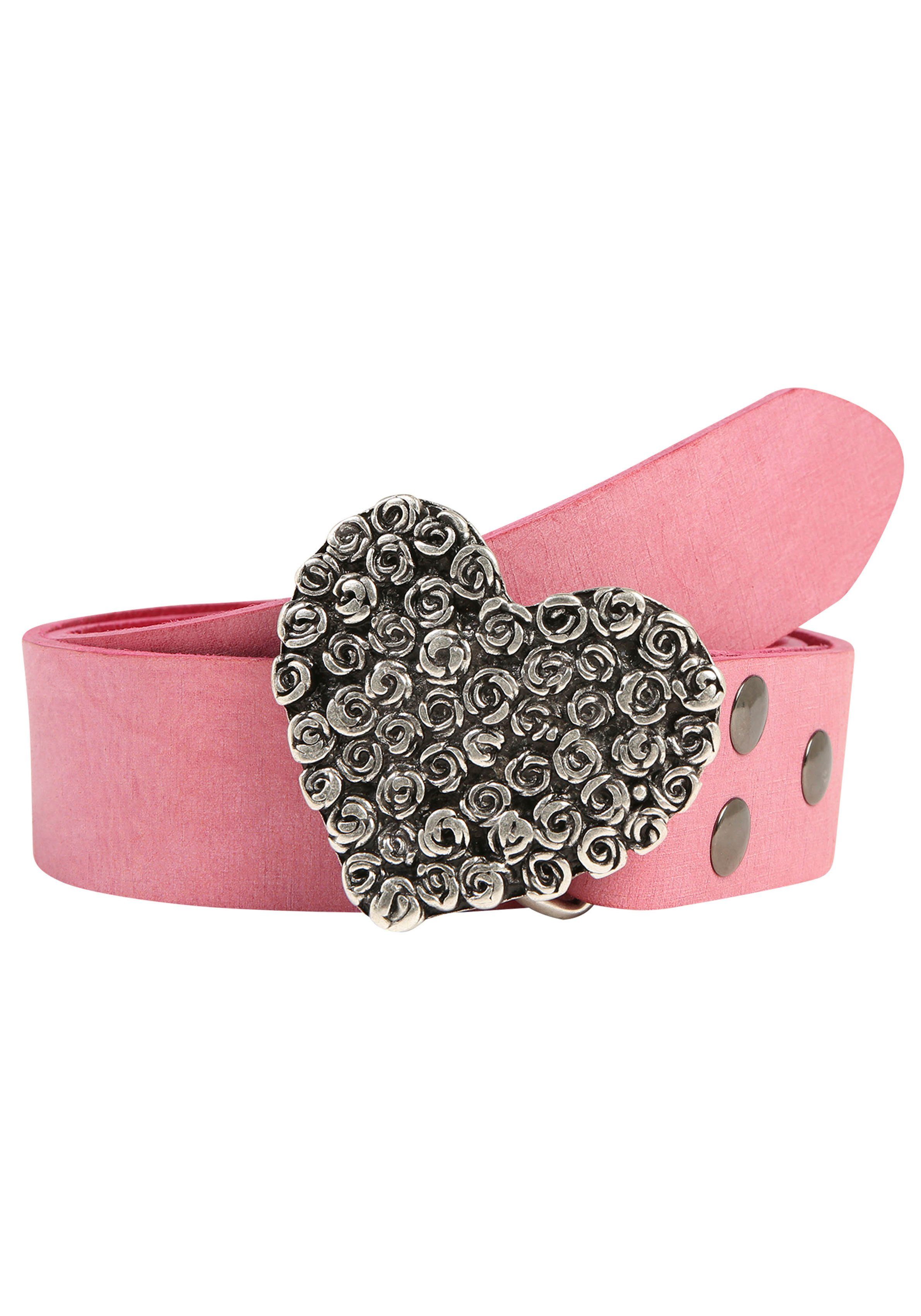 RETTUNGSRING by showroom 019° Leren riem met verwisselbare sluiting "rozenhart compleet"