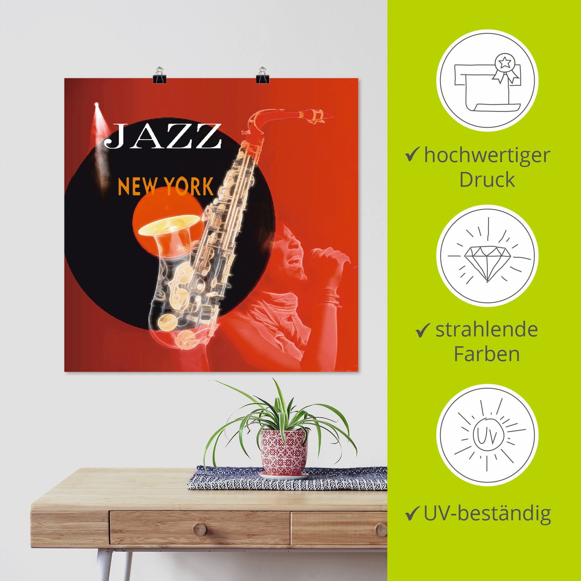 Artland Artprint Muziek abstracte collage als artprint op linnen, poster in verschillende formaten maten