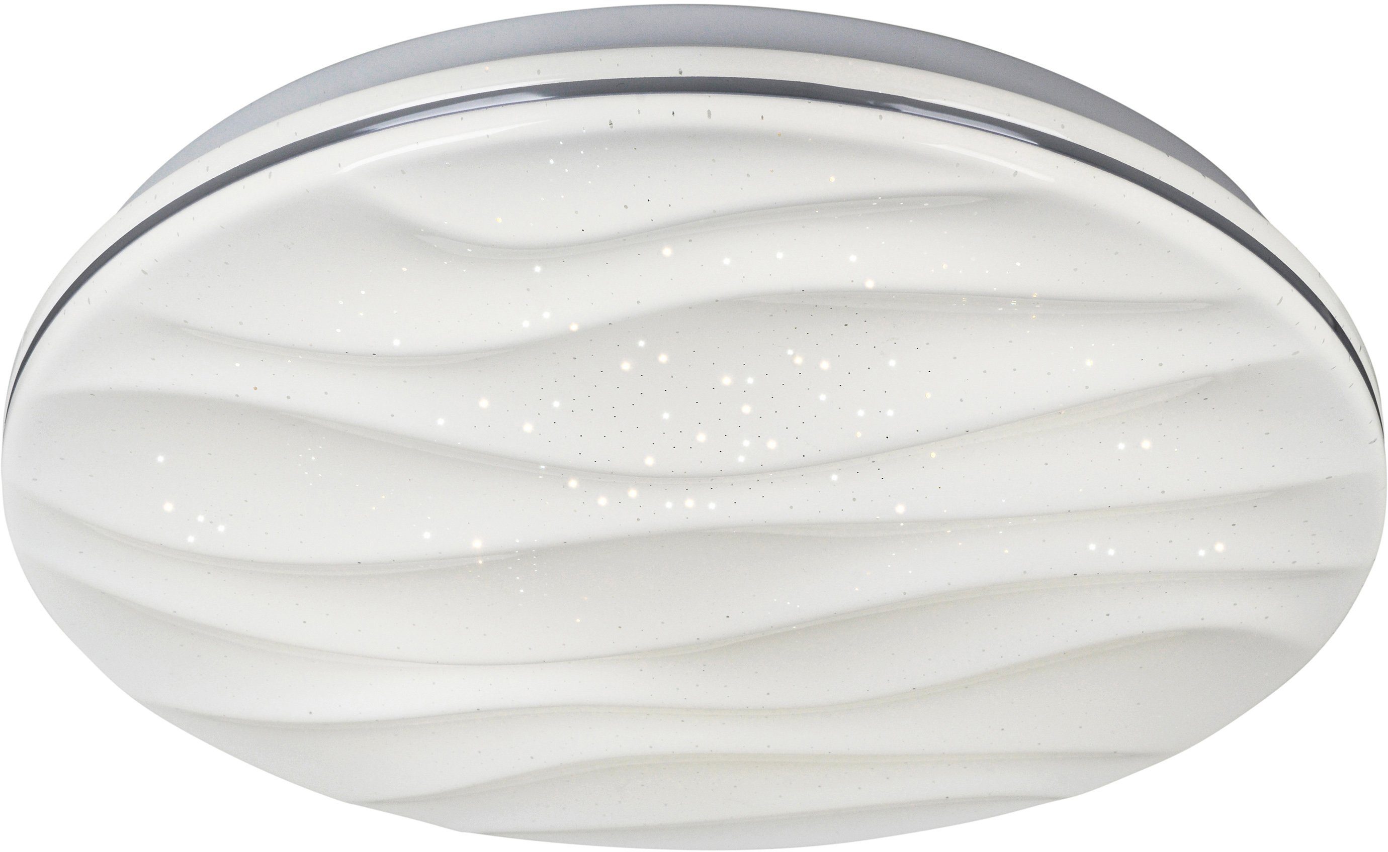 näve Led-plafondlamp Austin CCT, nachtlichtfunctie, kristaleffect, timer, dimbaar, incl. Afstandsbediening (1 stuk)