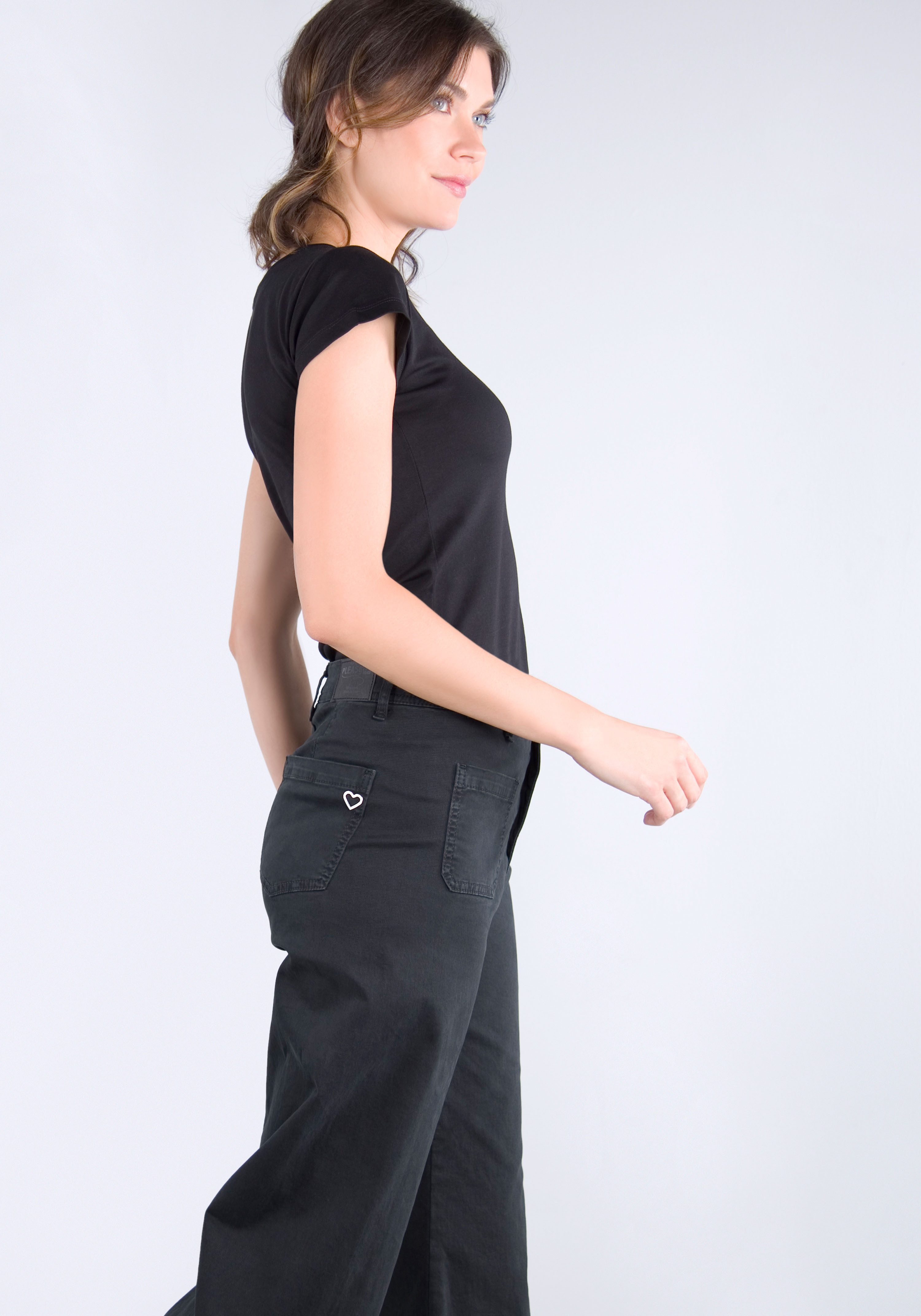 Please Jeans Broek met wijde pijpen van hoogwaardige katoenmix met stretch
