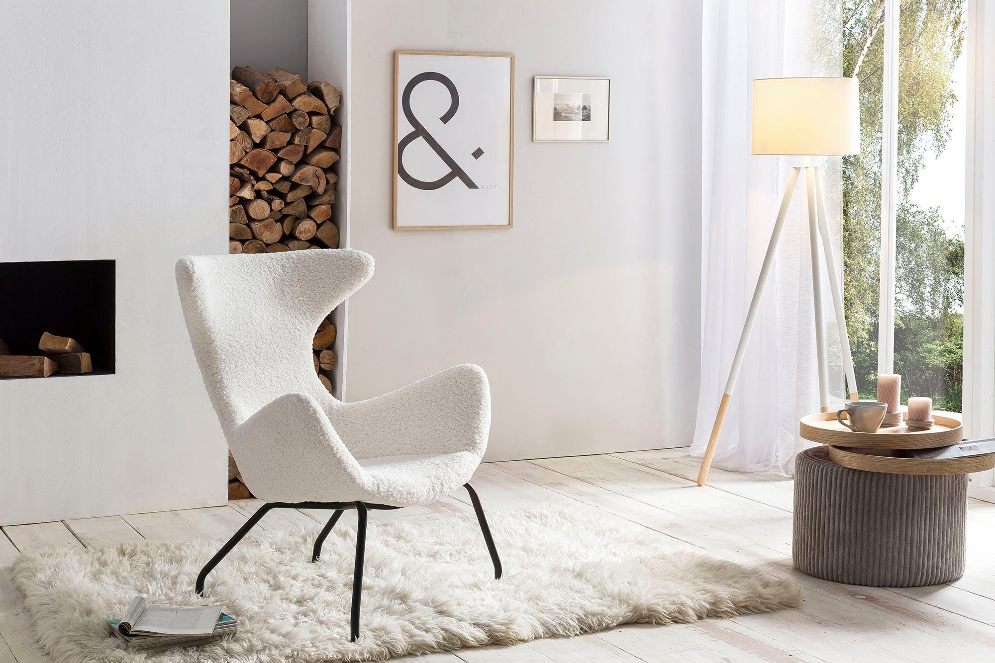 SalesFever Relaxfauteuil met zachte bekleding van imitatiebont