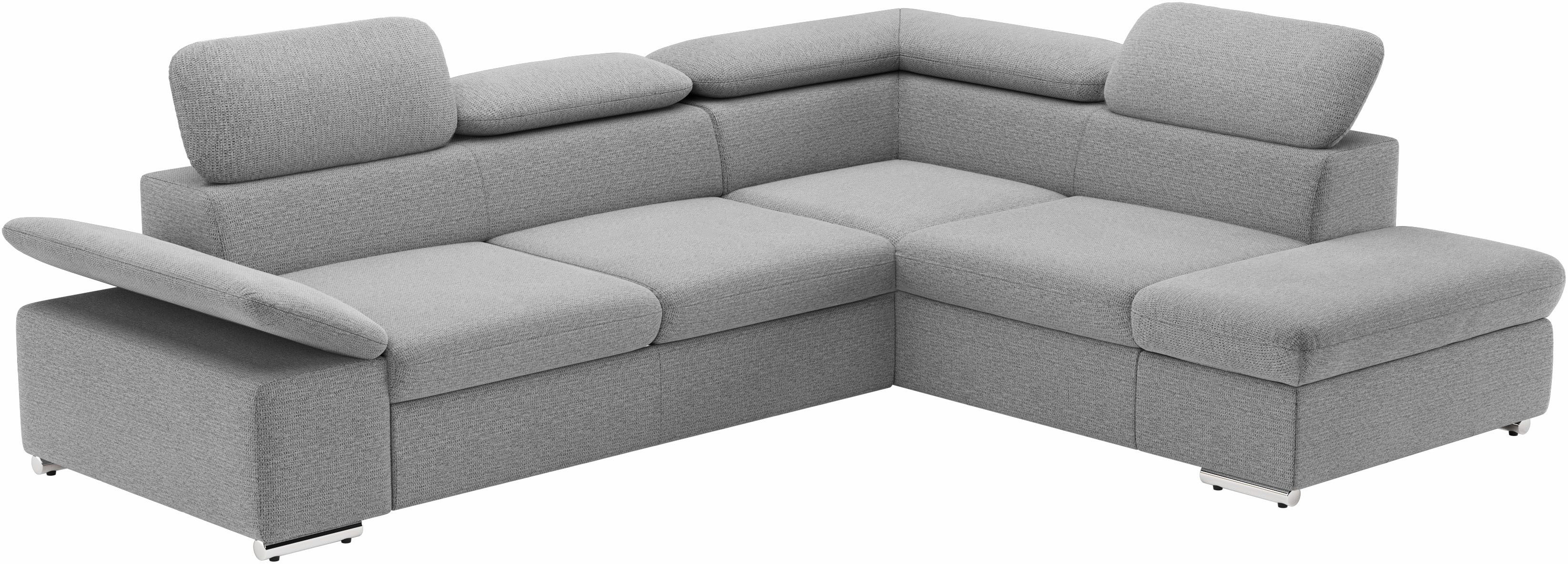 sit&more Hoekbank Valentine, L-vorm, bank met verstelbare arm- en hoofdsteun