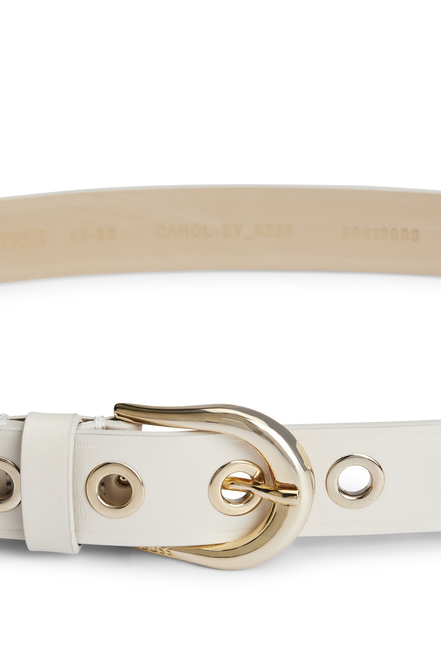 Boss Leren riem Carol-Ey_Sz30 met goudkleurige pingesp