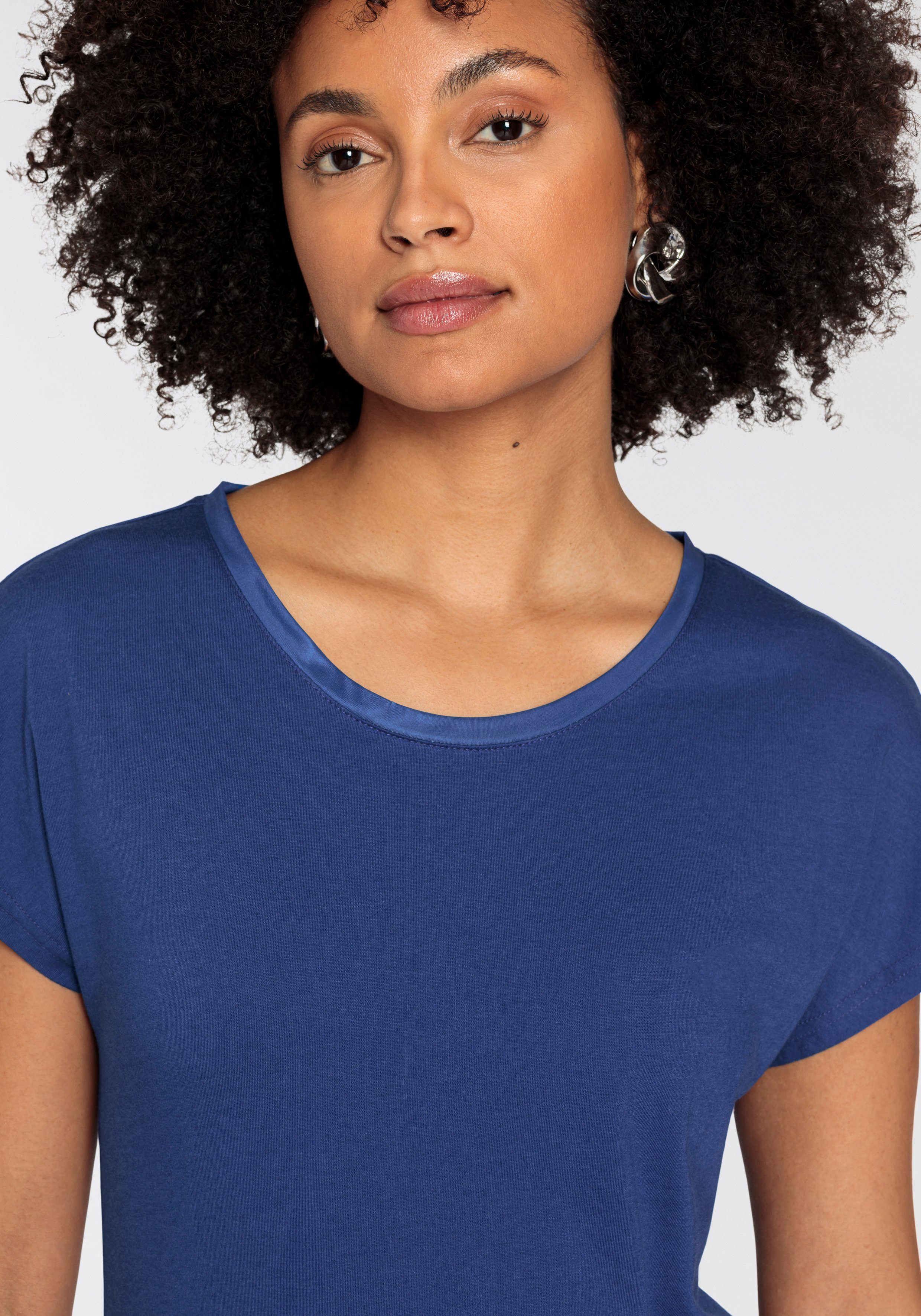 HECHTER PARIS Shirt met ronde hals met satijnen bies