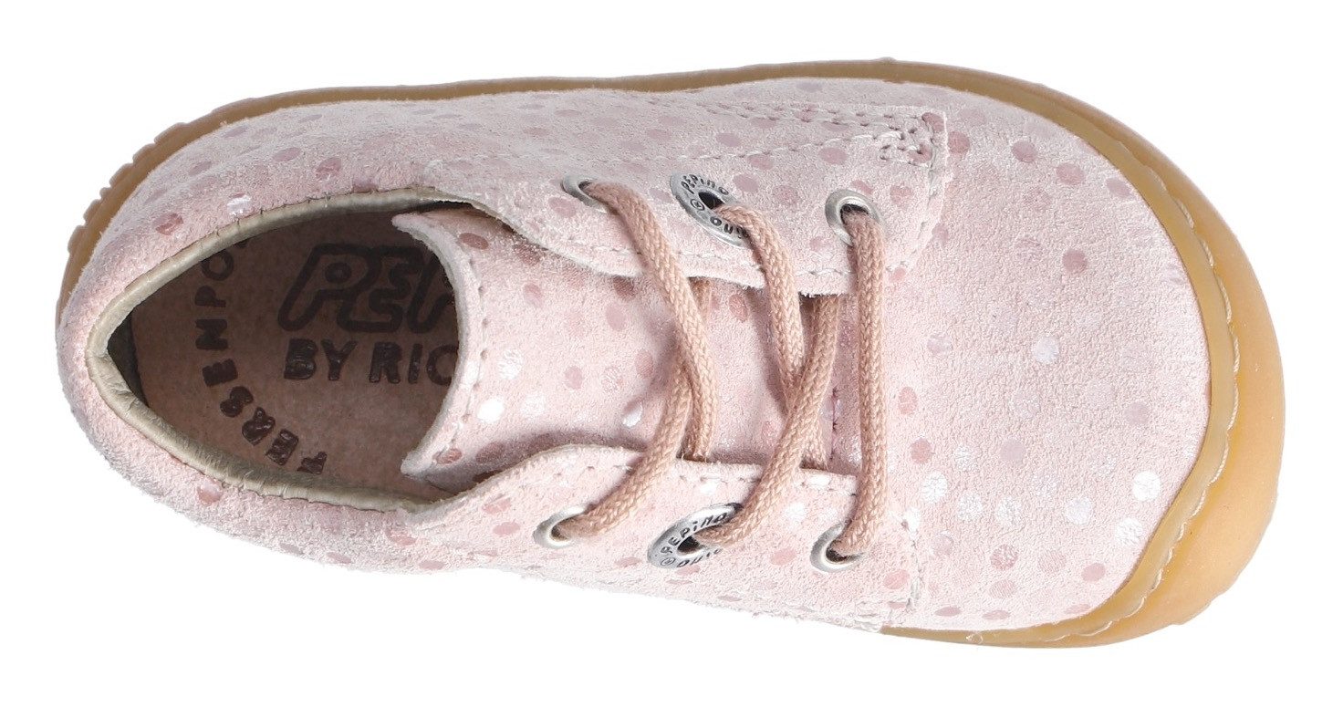 PEPINO by RICOSTA Babyschoentjes DOTS WMS: Mittel , veterschoenen met wms-systeem, leer, print, maat sjabloon om te downloaden