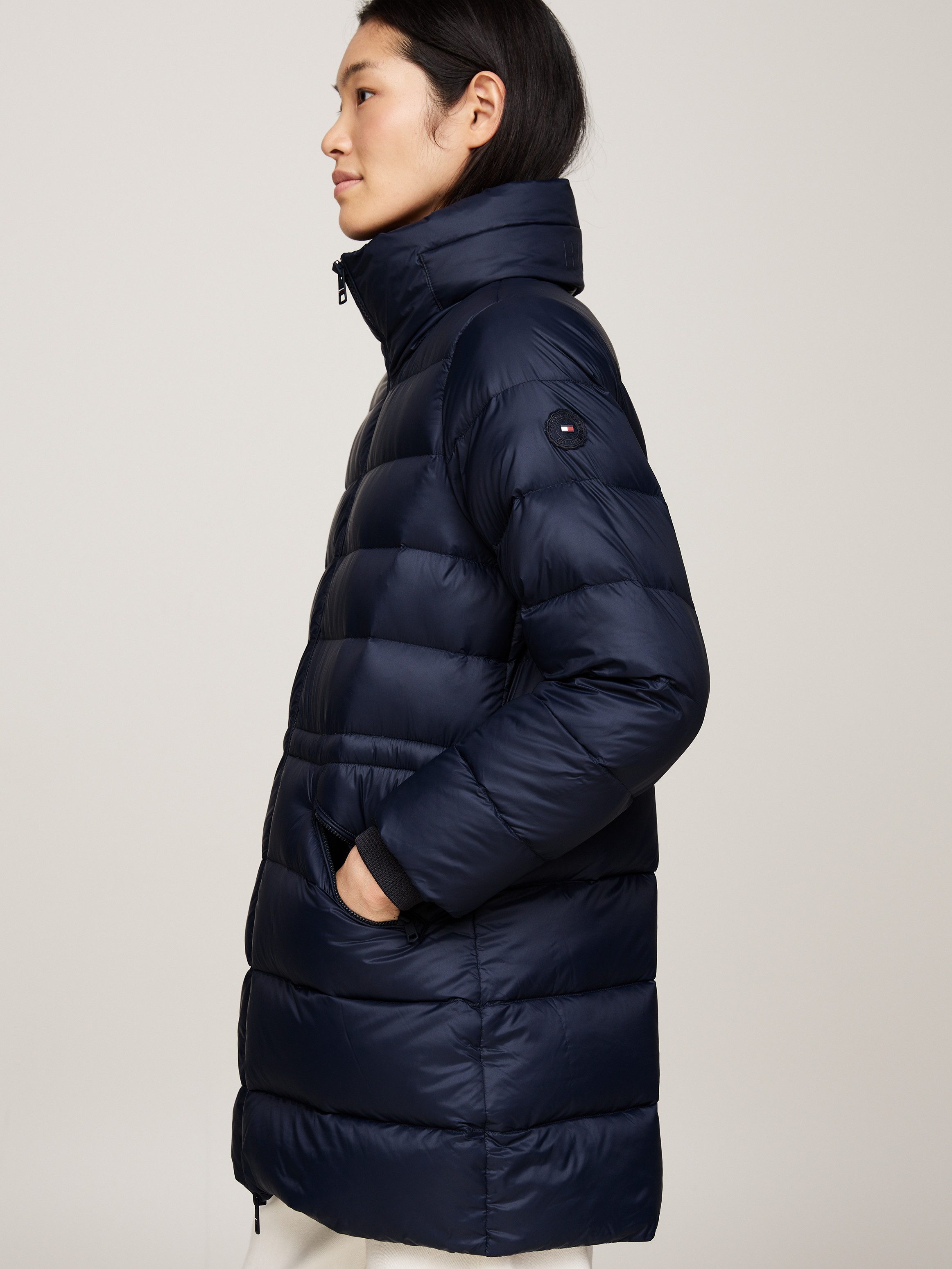 Tommy Hilfiger Lange jas met gestempeld logo