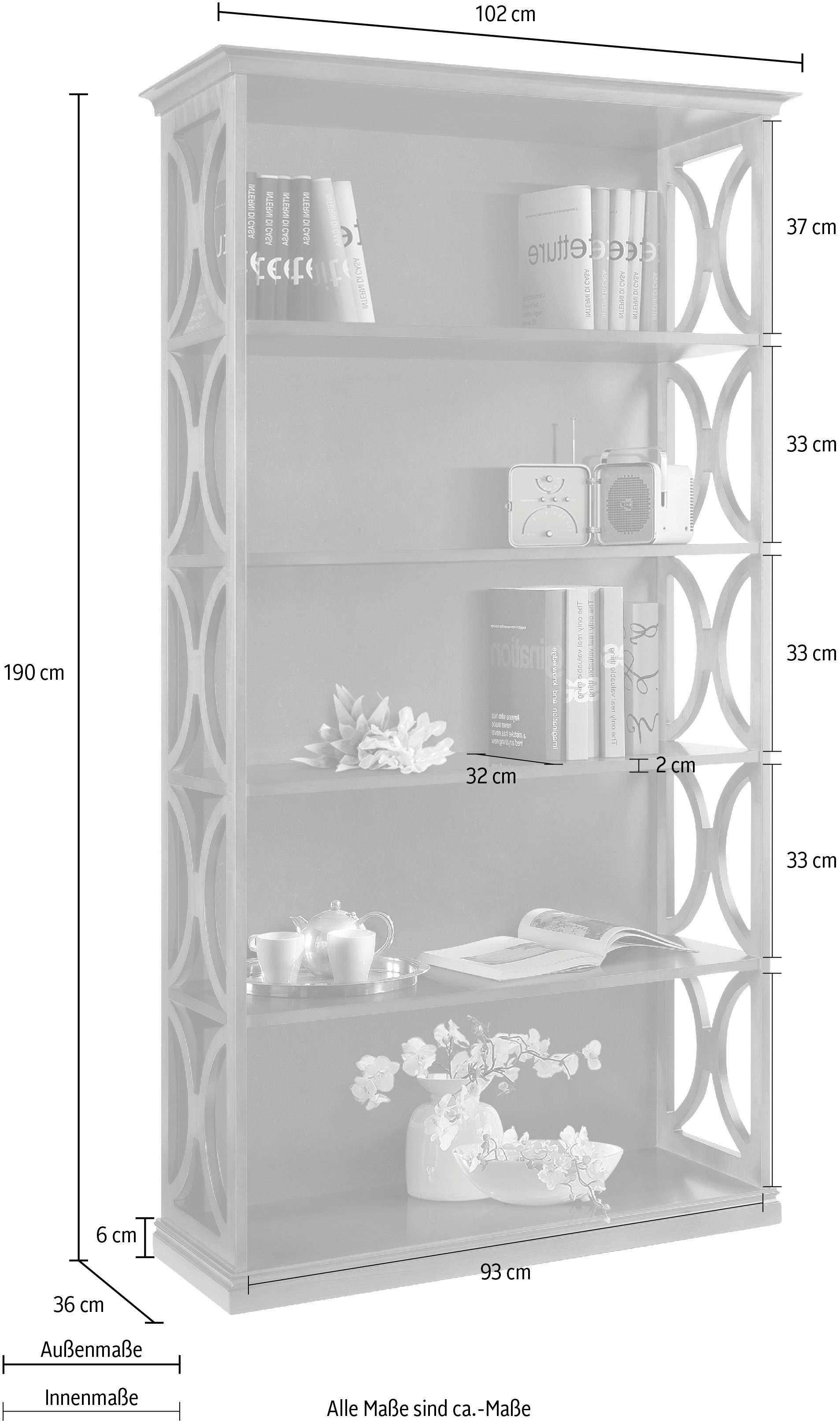 Home affaire Boekenkast Fellini Breedte 102 cm