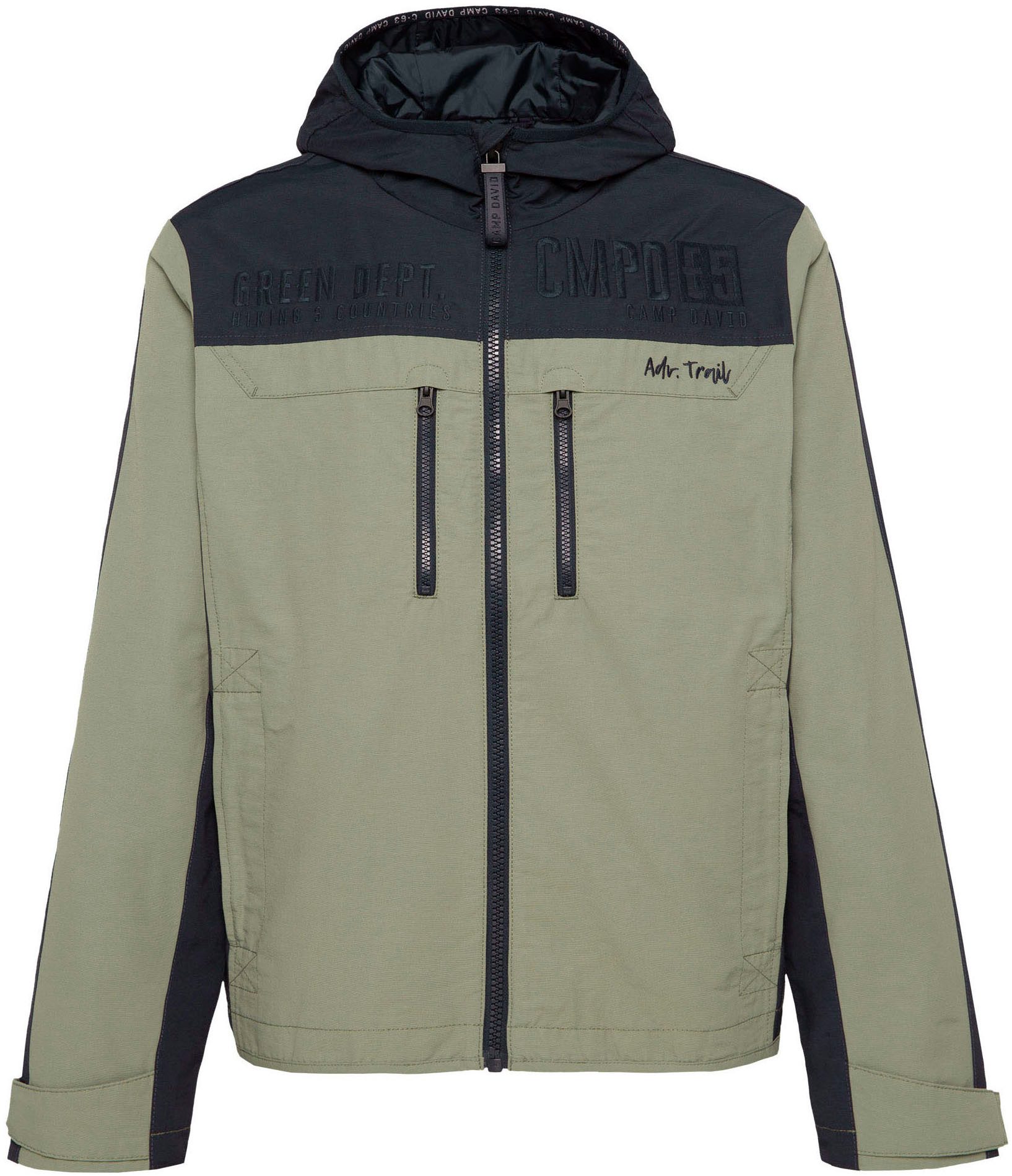 CAMP DAVID Outdoorjack met logoborduursels