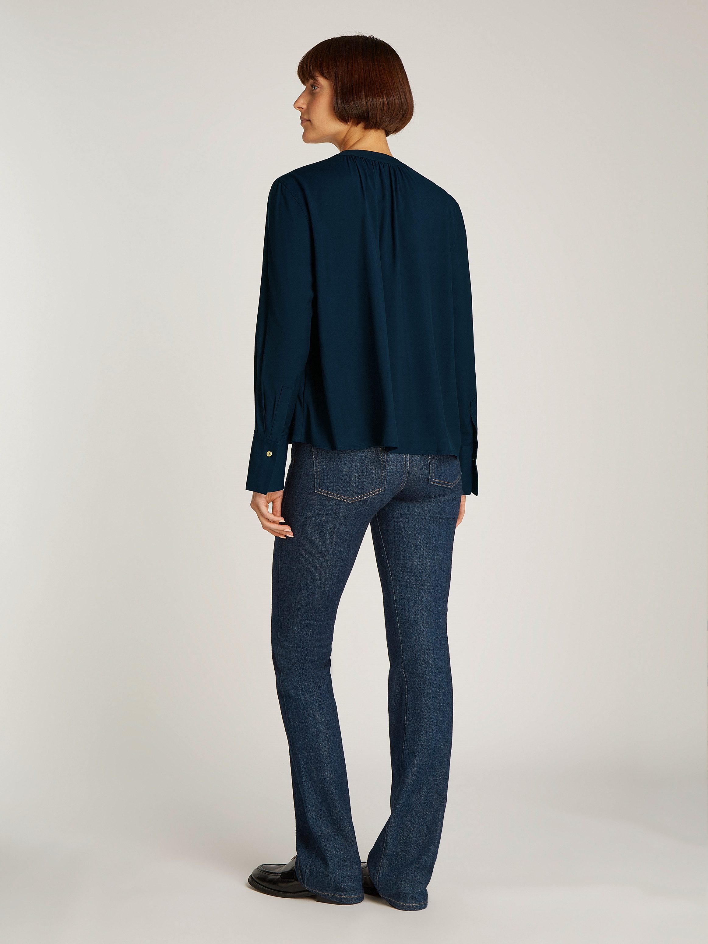 Tommy Hilfiger Blouse met lange mouwen SOFT VIS V NECK LS BLOUSE