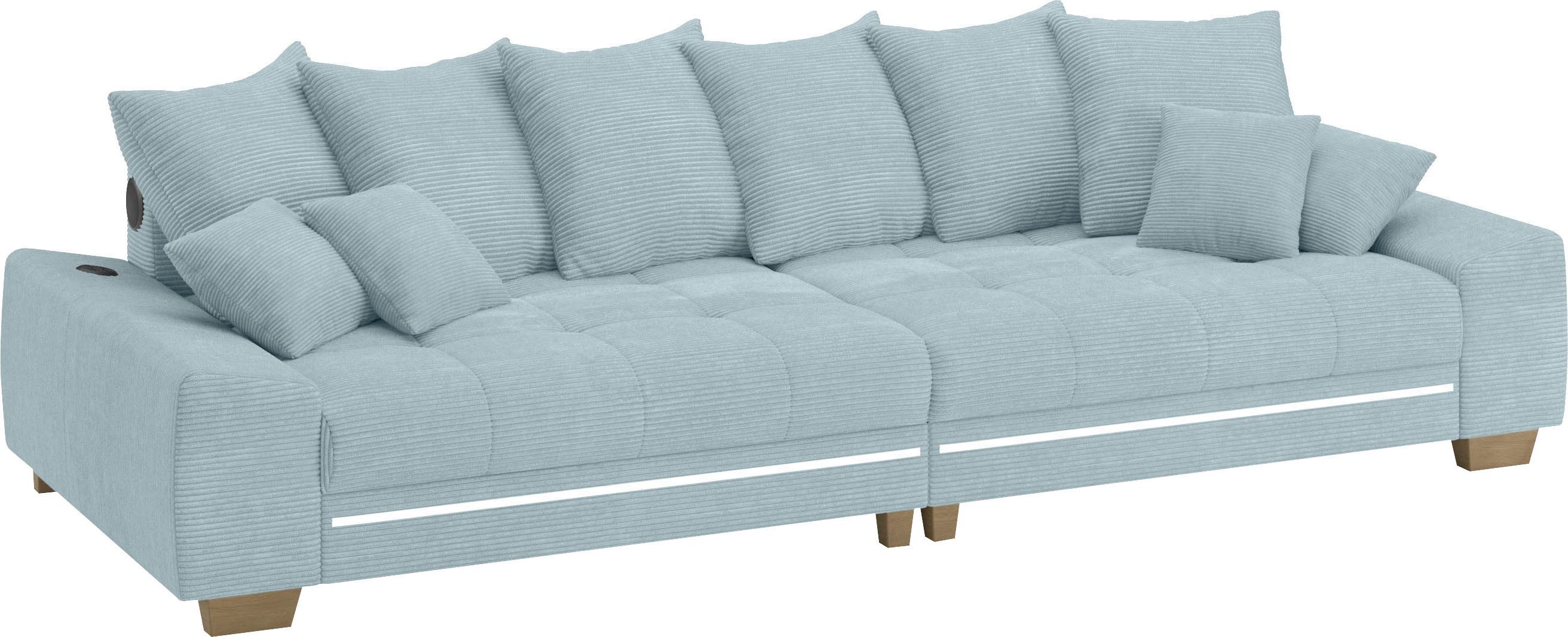 Mr. Couch Megabank Nikita II met rgb-led, bluetooth-geluidssysteem, koudschuim blauw, xxl banken