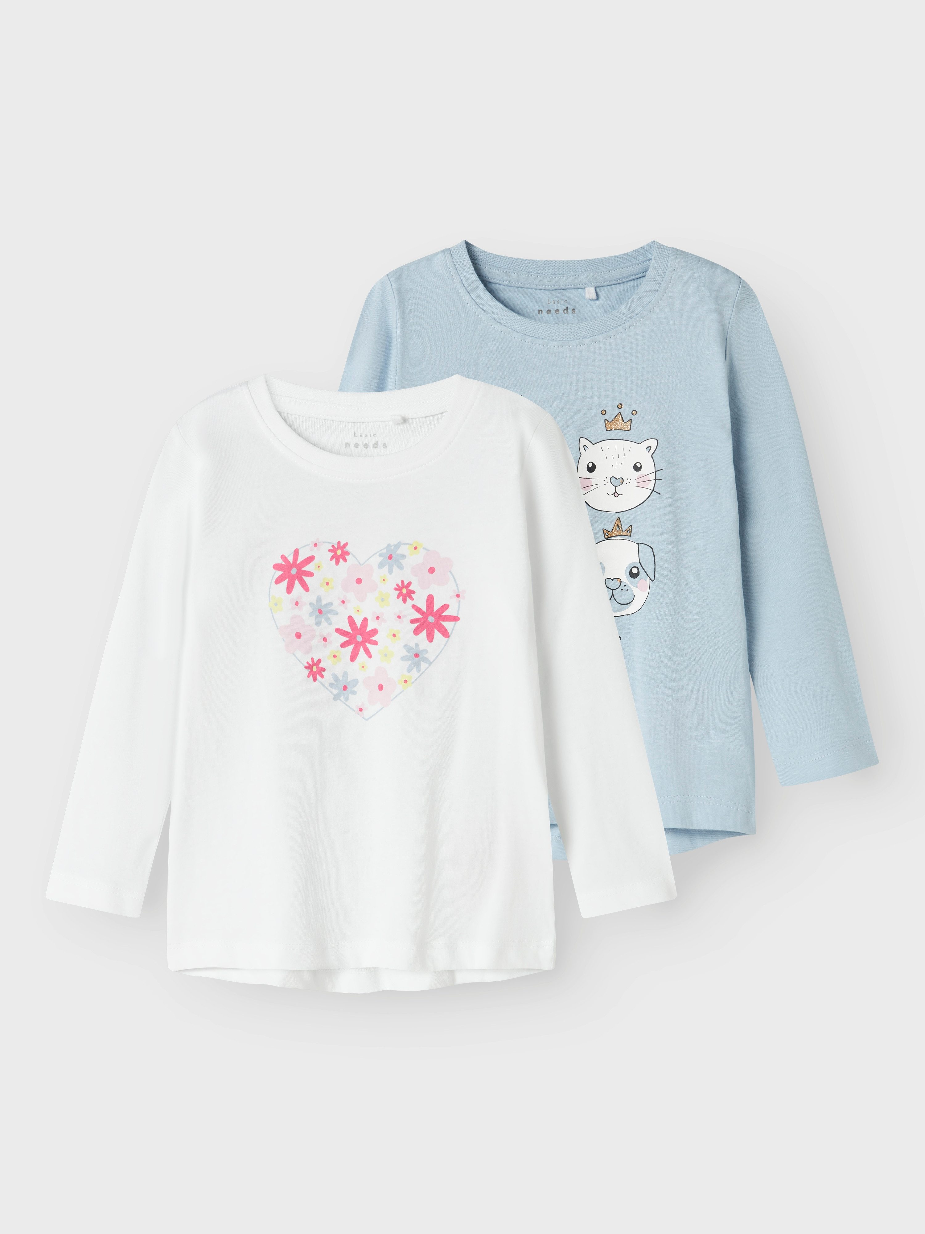 Name It Shirt met lange mouwen NMFVIOLET 2P LS LOOSE TOP (set, 2-delig)
