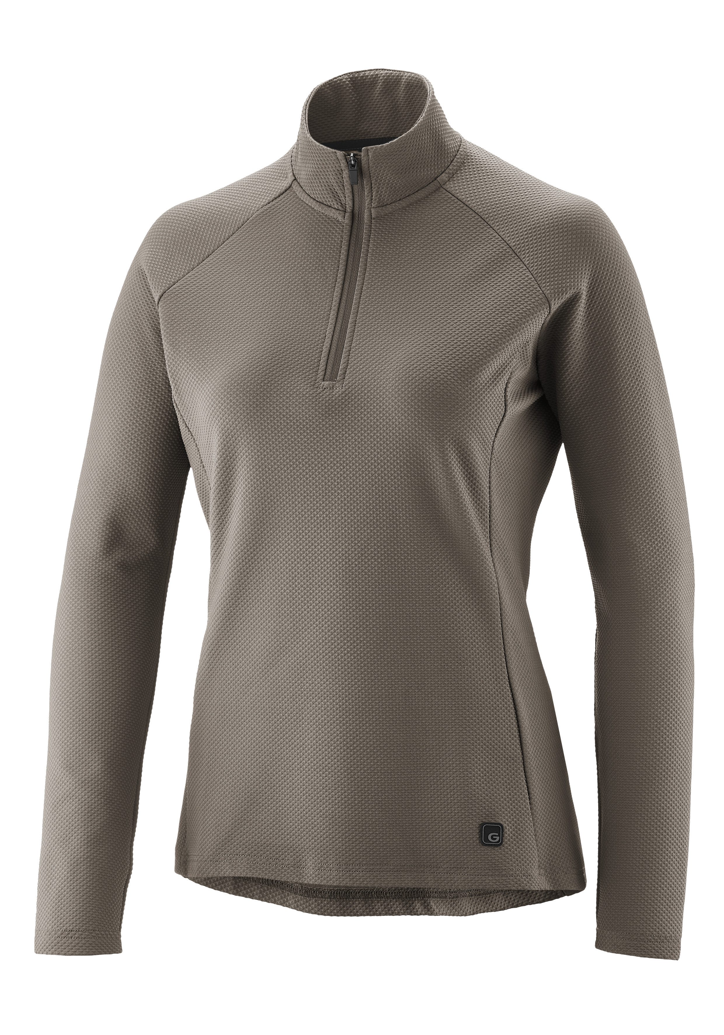 Gonso Fietsshirt Essential Jersey Longsleeve Therm W Dames fietsshirt half-zip, shirt met lange mouwen, Semi Fit