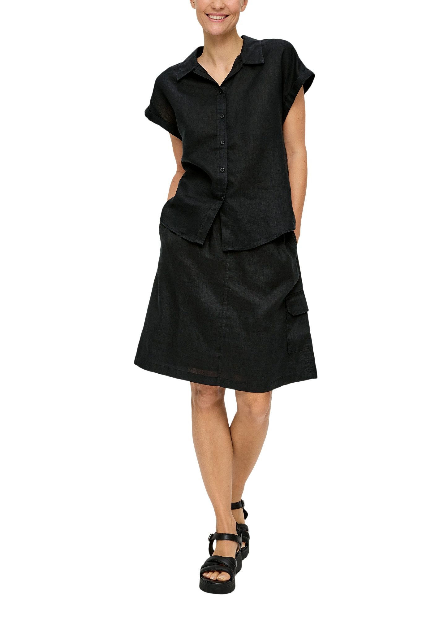 s.Oliver Blouse met korte mouwen van linnen