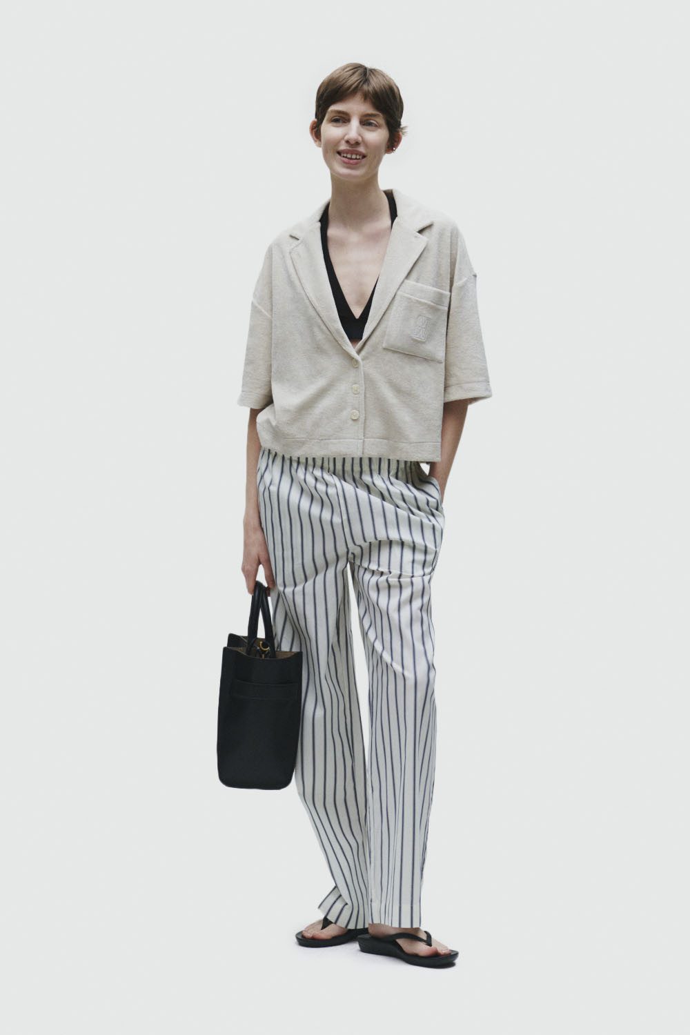 Marc O'Polo Loungebroek Mix & Match Poplin met brede, elastische band en rechte pijp
